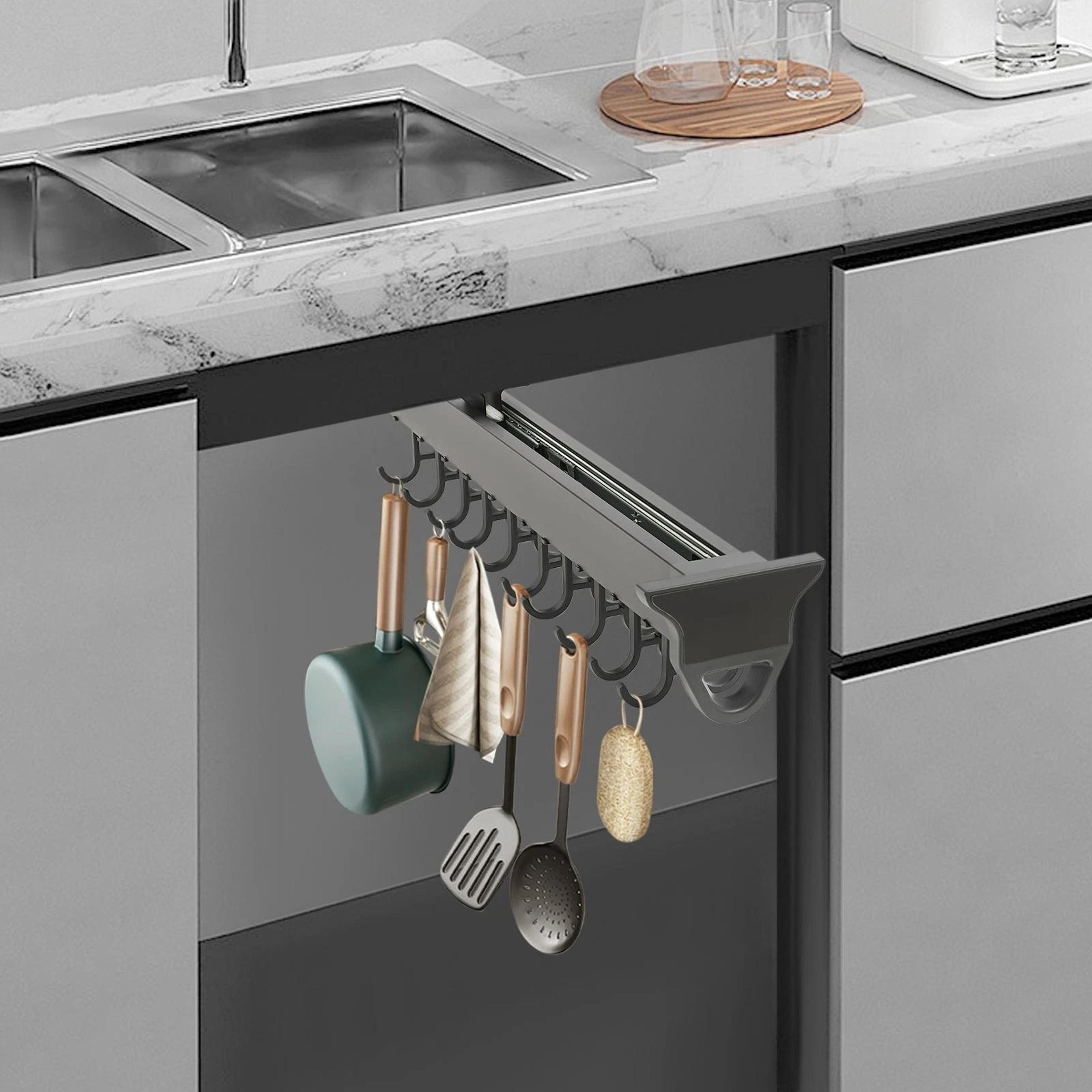 premium pull out wall storage rack space saving kitchen laundry closet organizer with hooks
