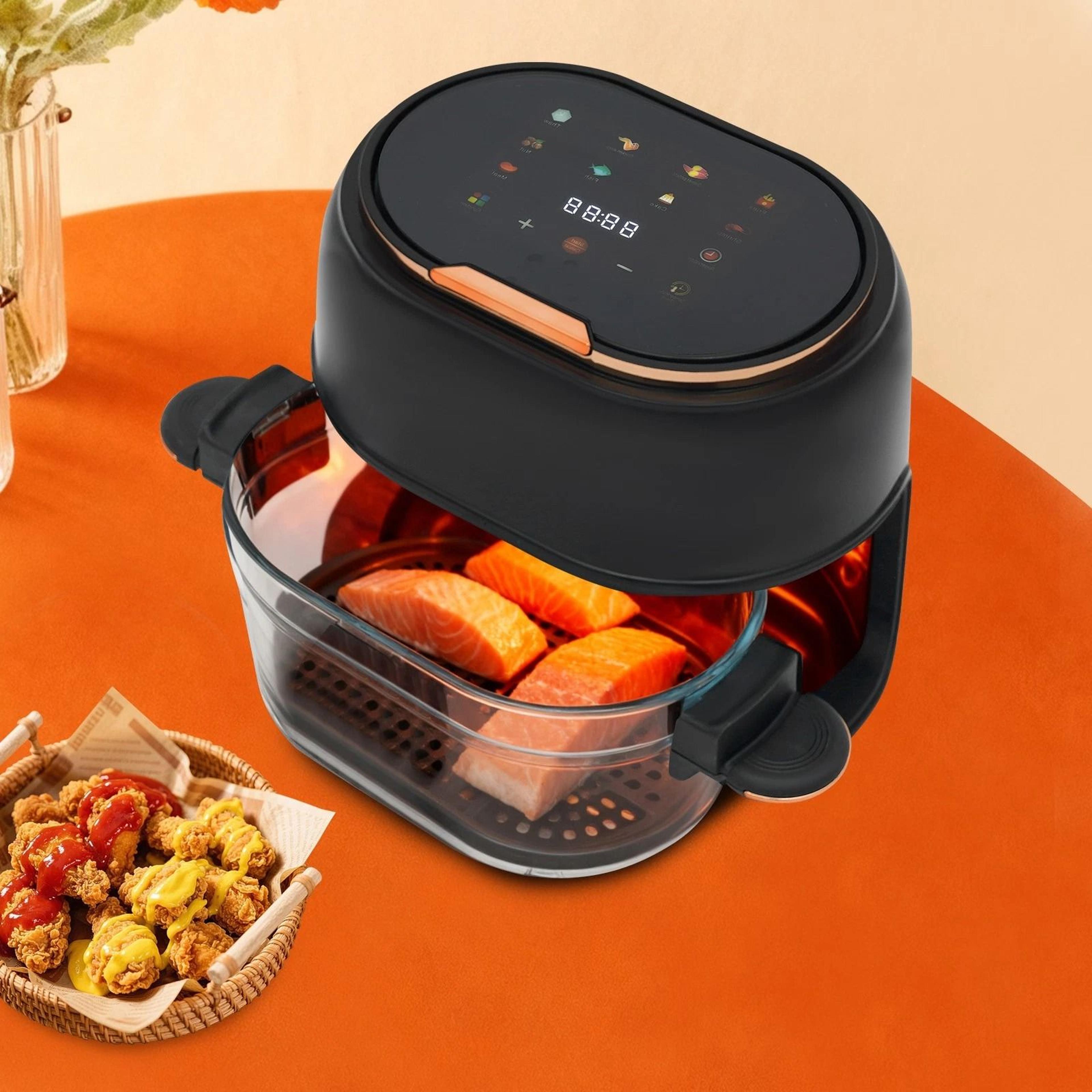 premium touch control visible baking basket touch screen air fryer healthy cooking compact air fryer