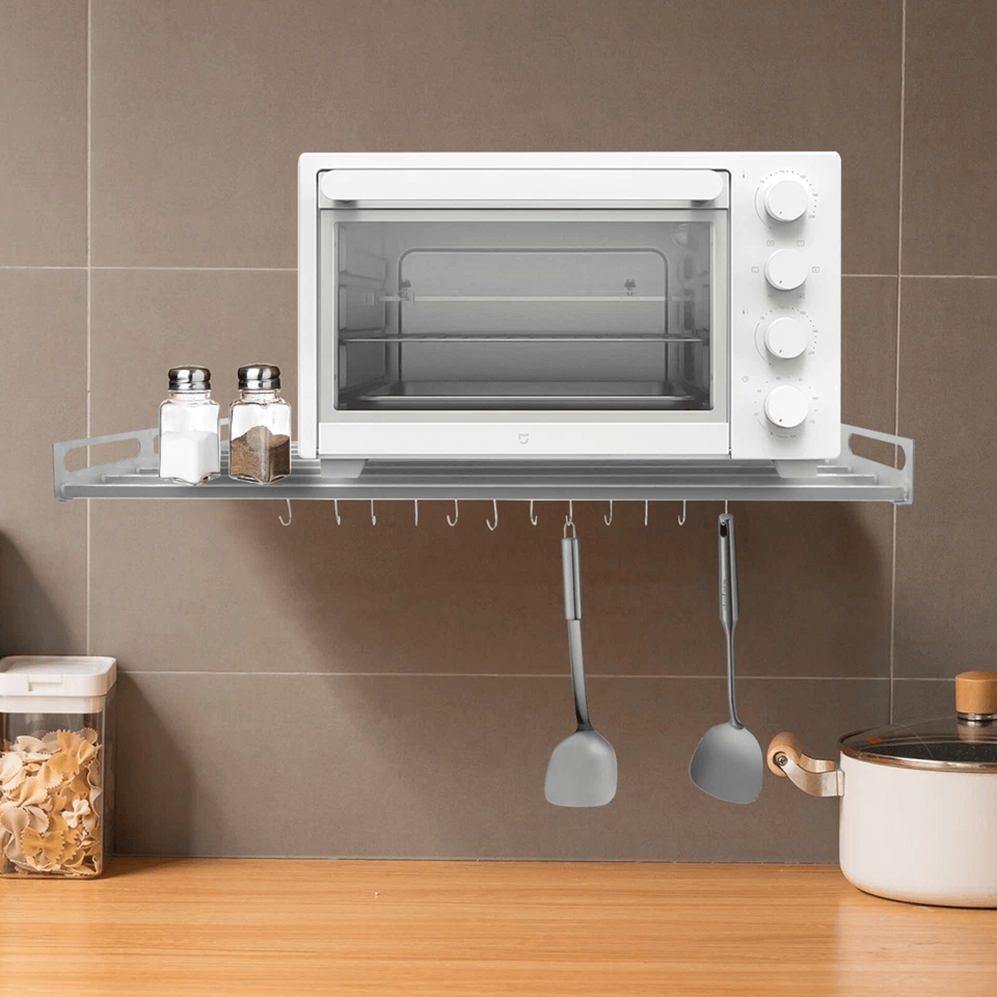 premium stainless steel wall mounted microwave shelf & kitchen appliance wall bracket