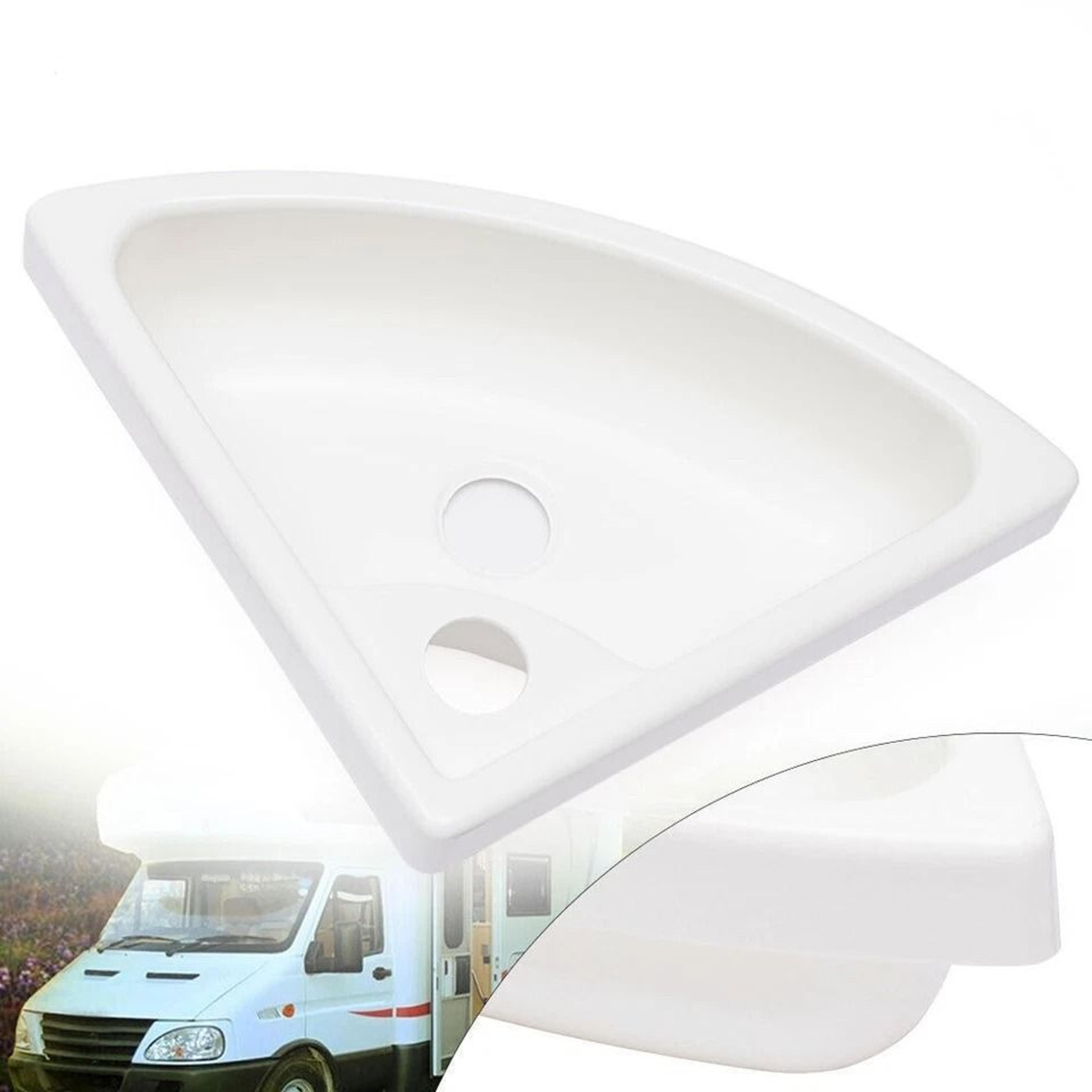 premium rv corner sink white triangular bathroom sink wall mounted caravan basin, abs compact rv washbasin