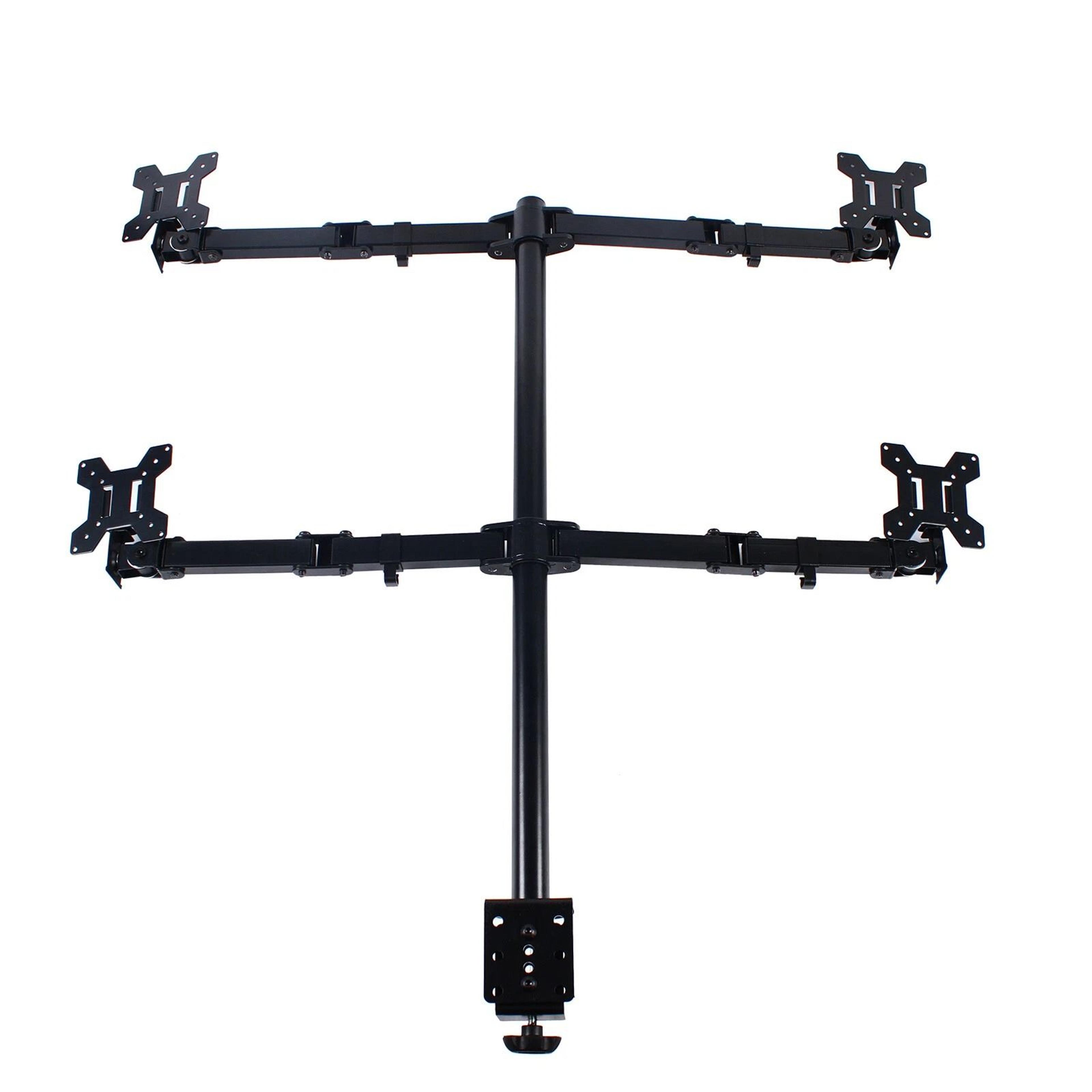 premium quad monitor stand & multi monitor mount vertical desktop computer stand screen gaming setup