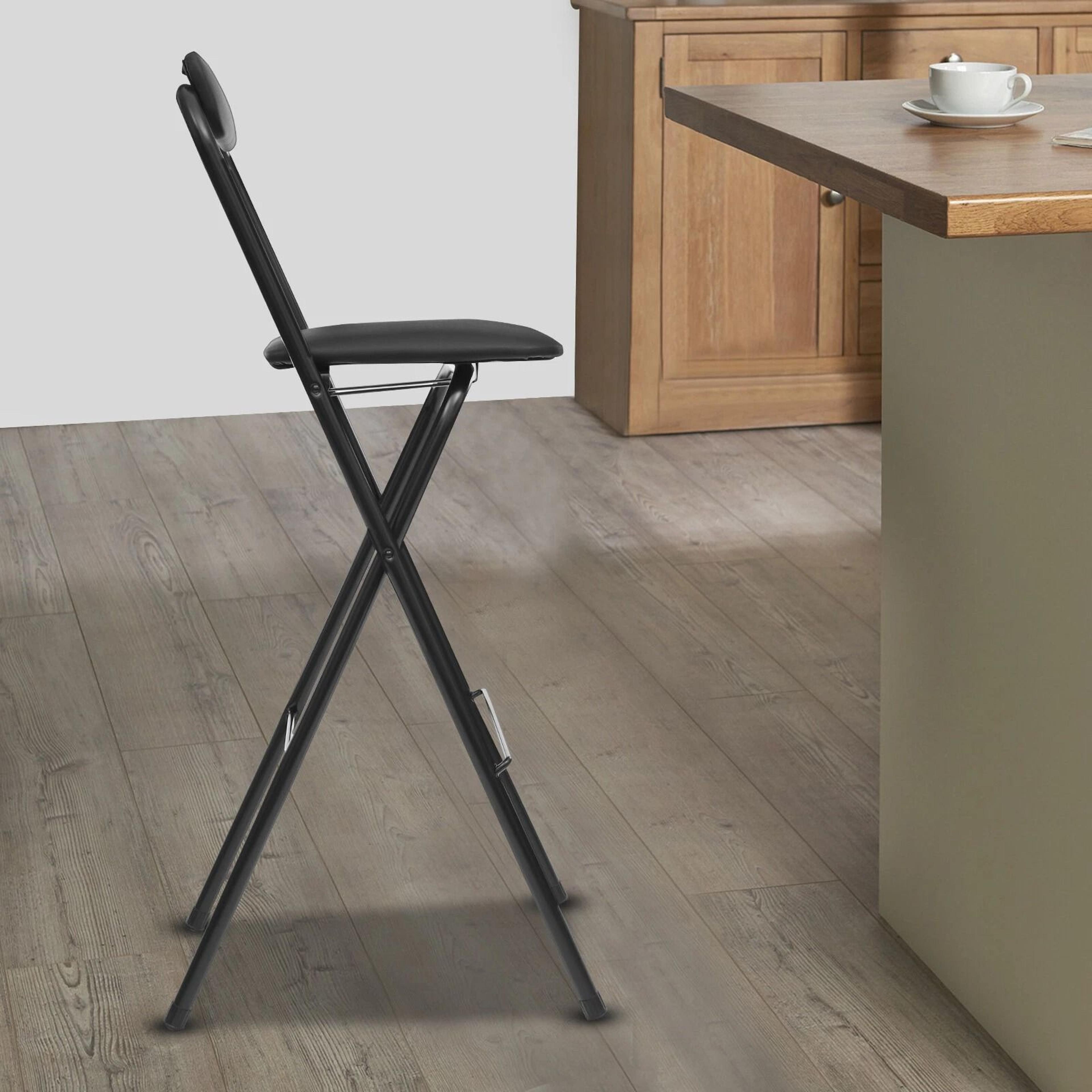 space saving foldable bar chair portable tall folding stool for kitchen island home bar