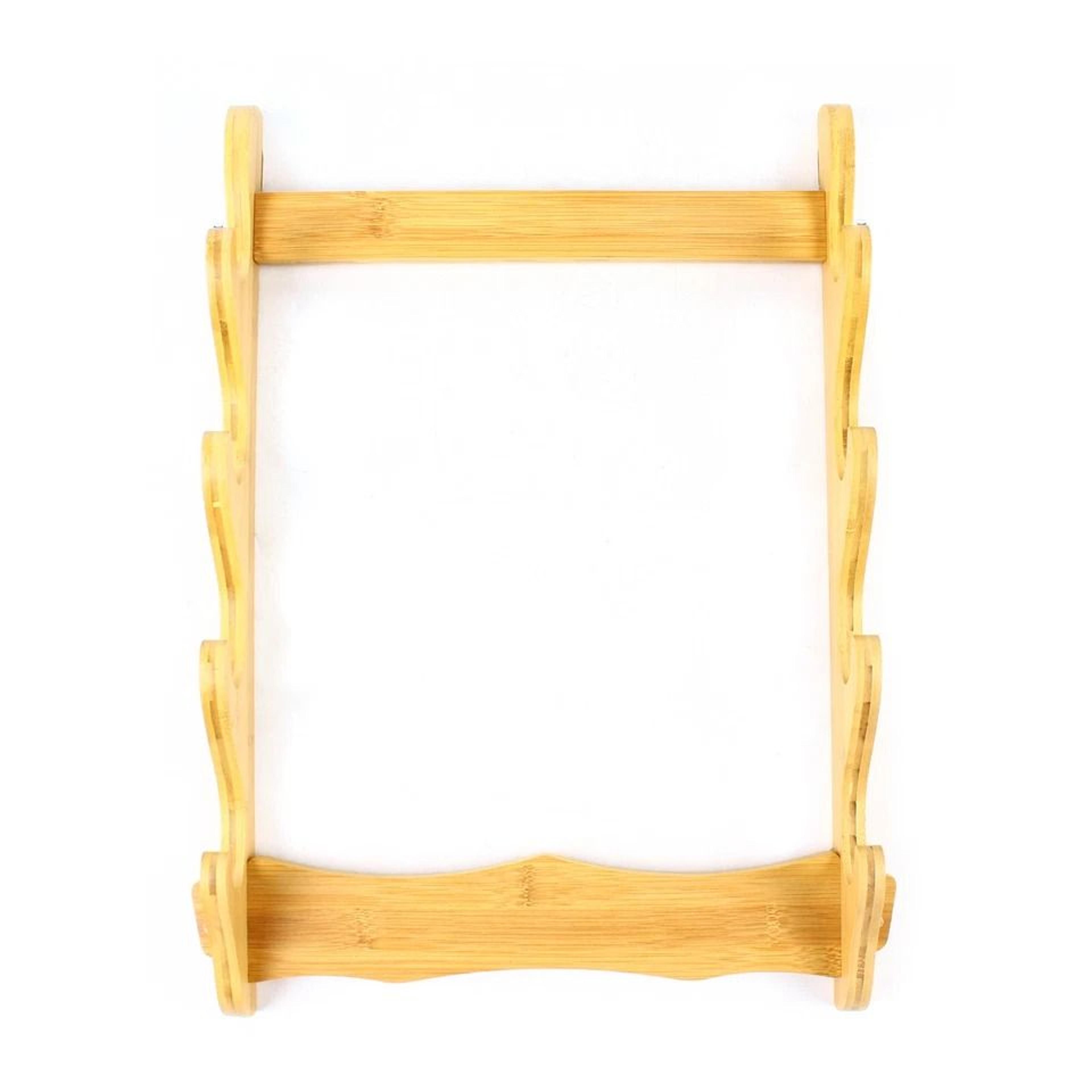 wall mount wooden gun rack natural finish rifle display holder