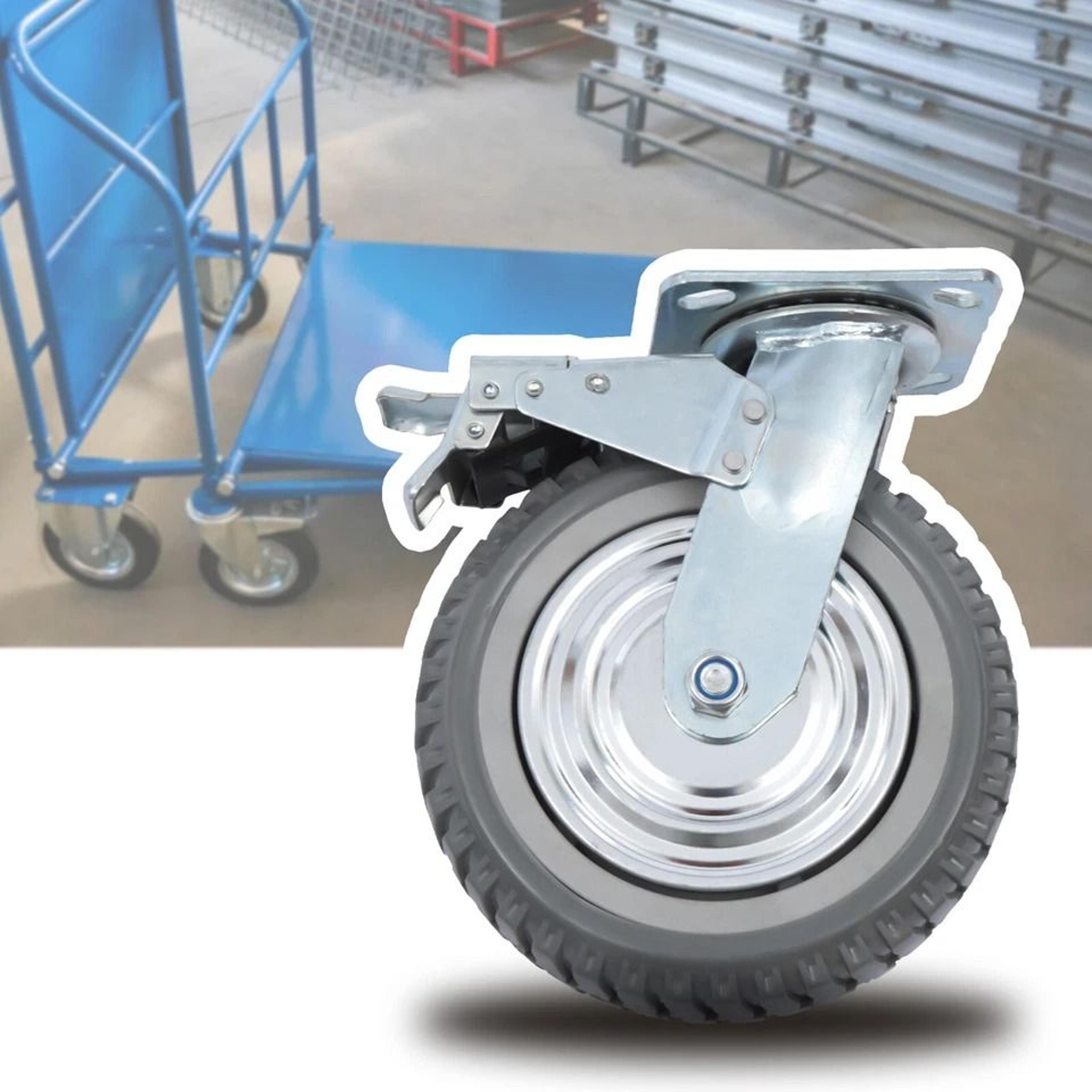 heavy duty caster wheels with brake for carts equipment and workshop use