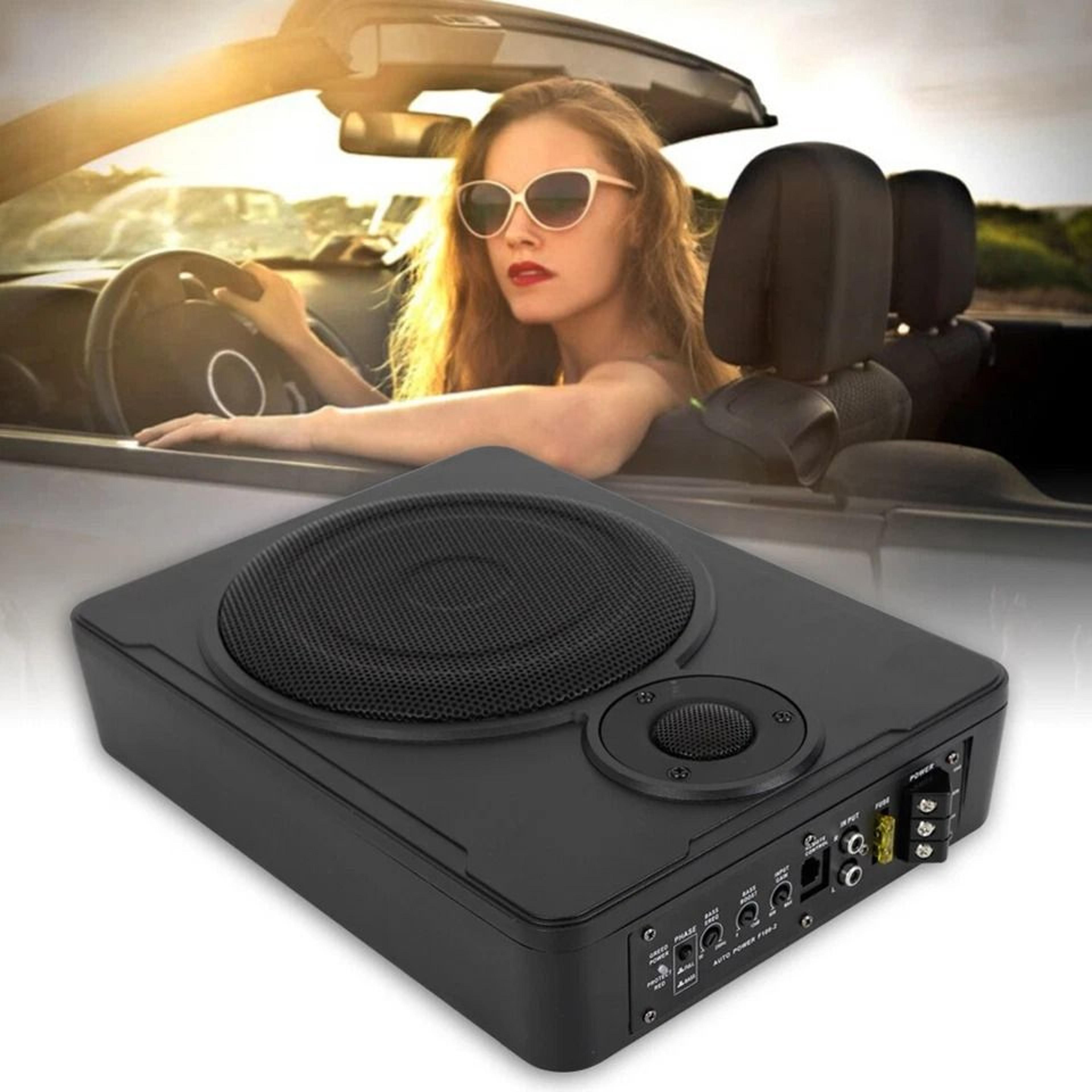under seat powered car subwoofer with built in amp for cars and trucks