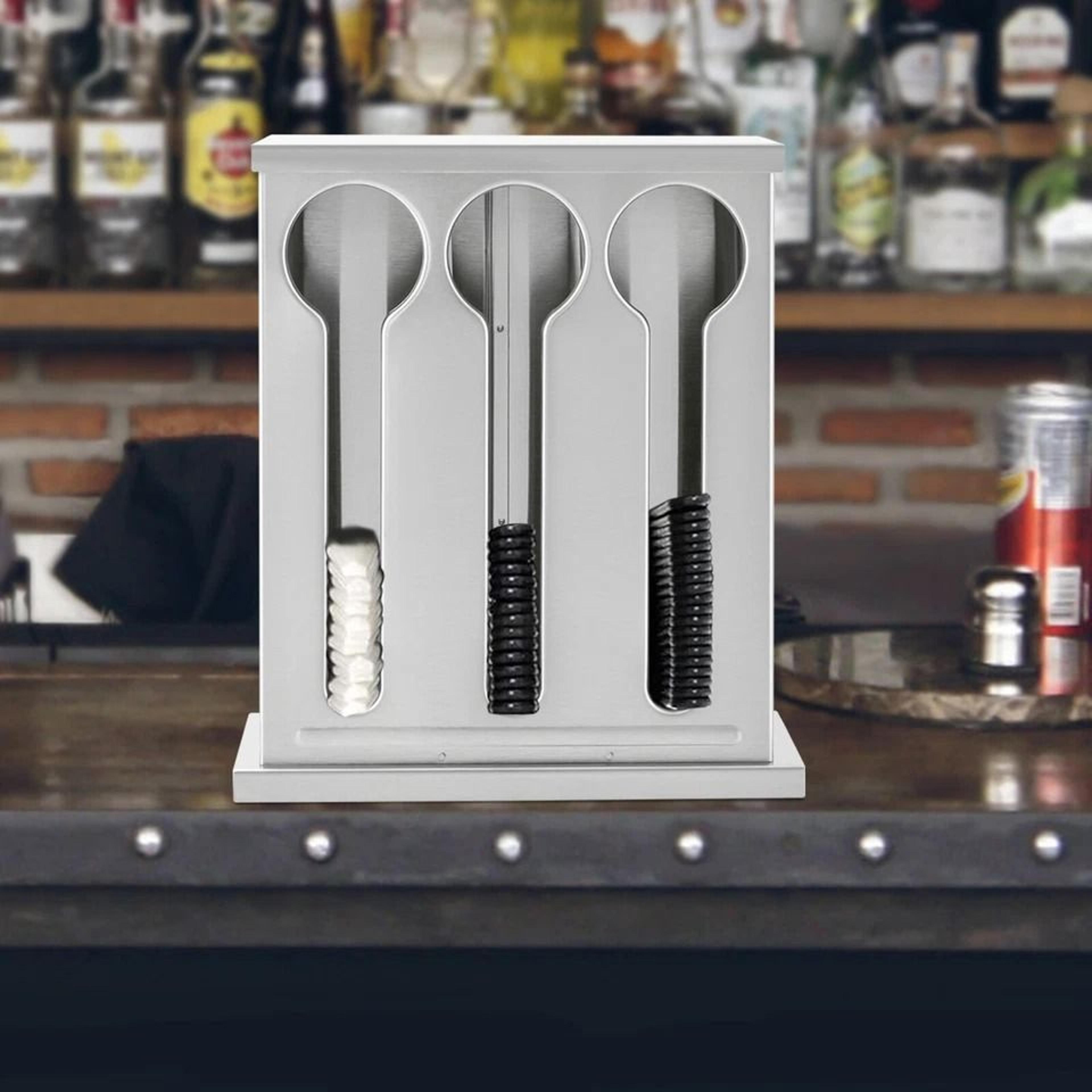 stainless steel compartment utensil dispenser for forks spoons and countertop organization
