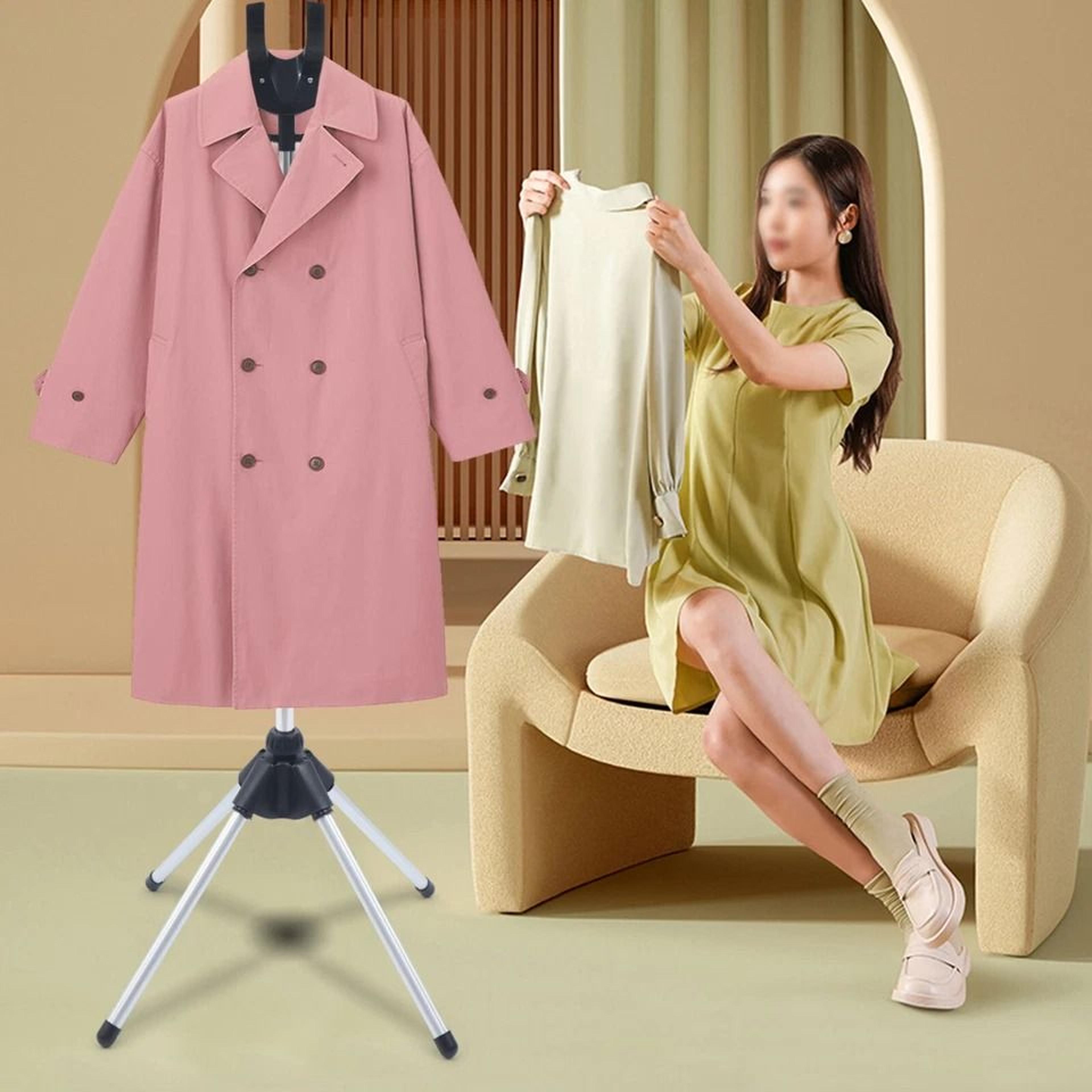 adjustable garment hanger drying rack and handheld clothes steamer holder