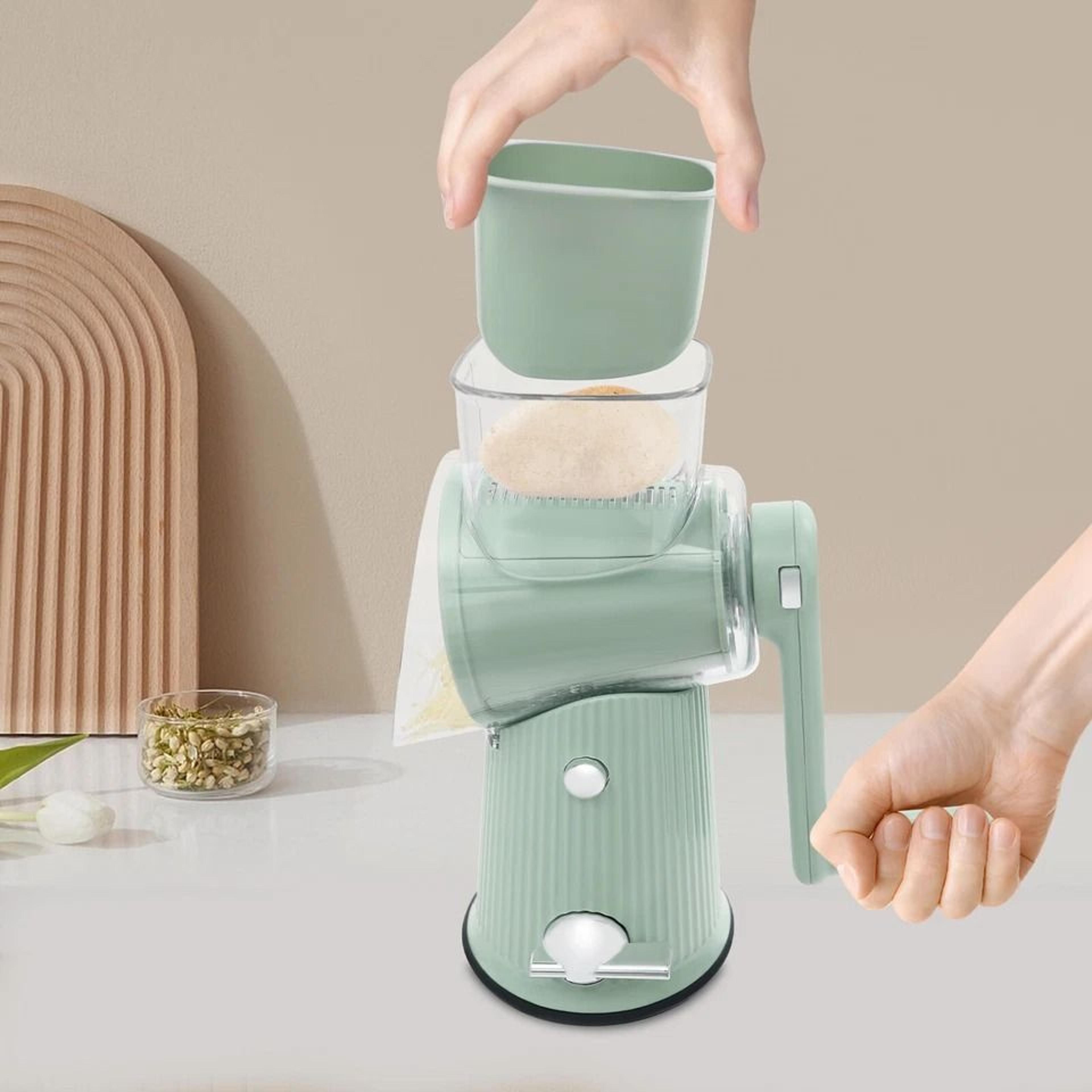 manual rotary grater and vegetable slicer for fruits, cheese and meal prep