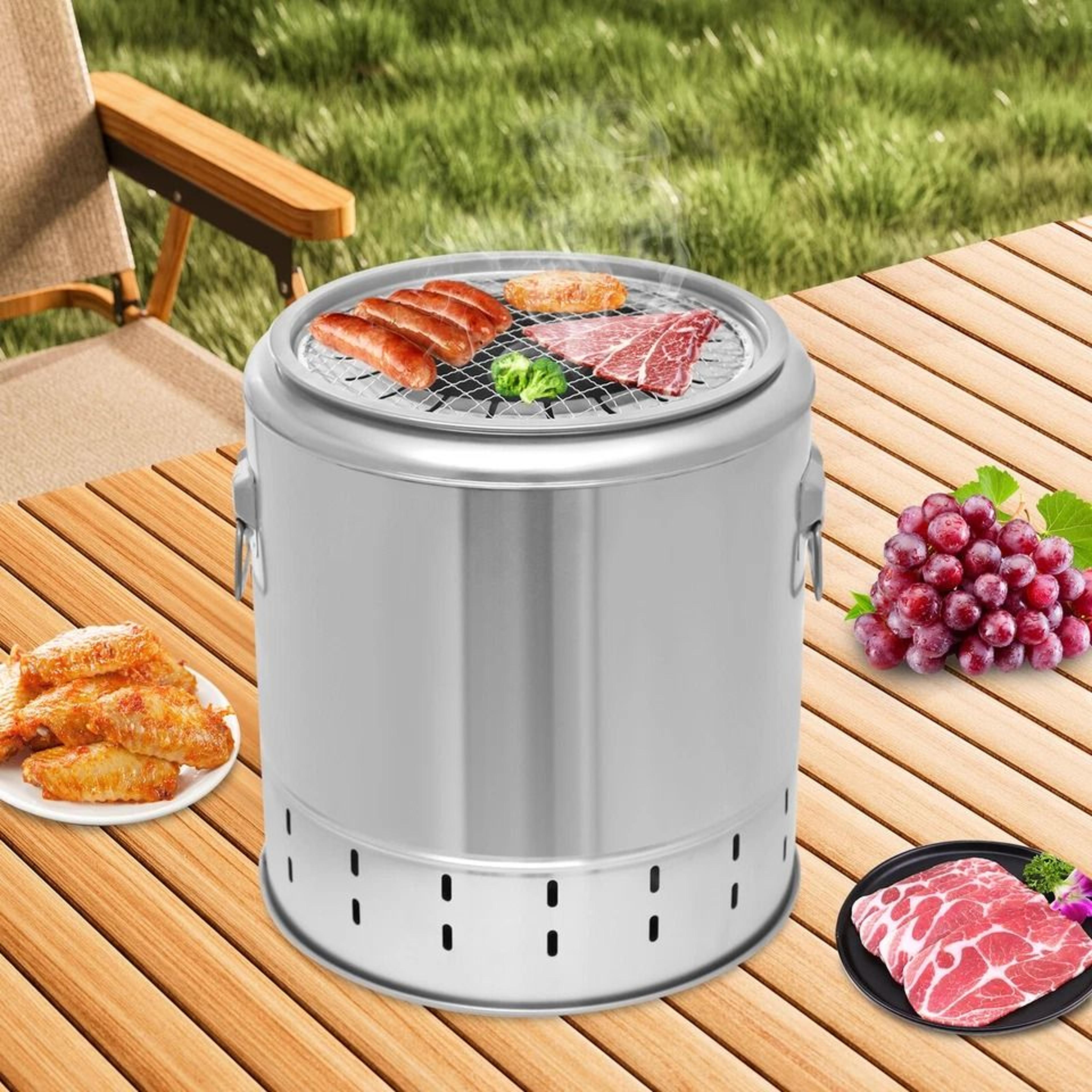 portable smokeless stainless steel bbq grill for camping and picnics