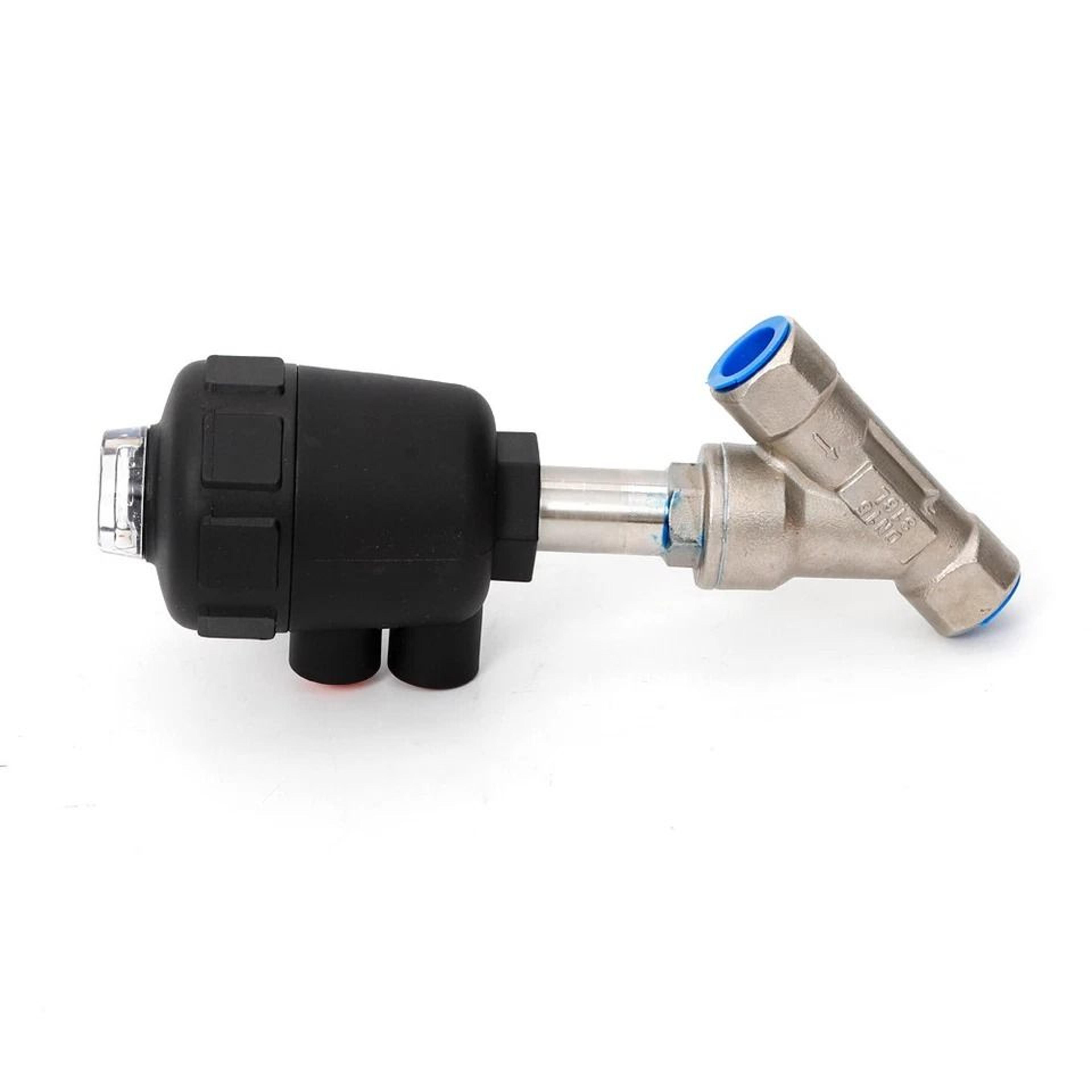 stainless steel pneumatic angle seat valve for high flow control