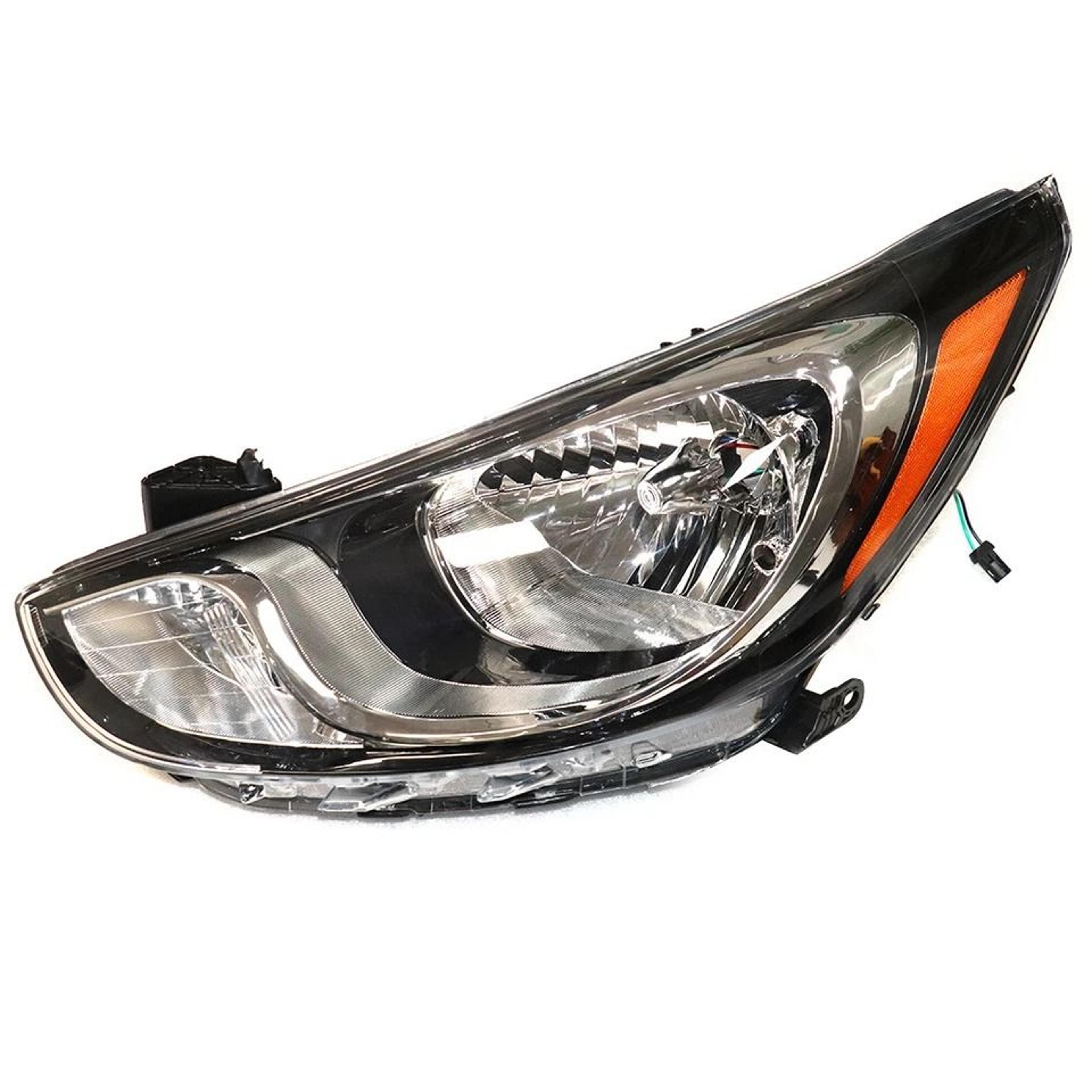 driver side headlight assembly for hyundai accent halogen lamp