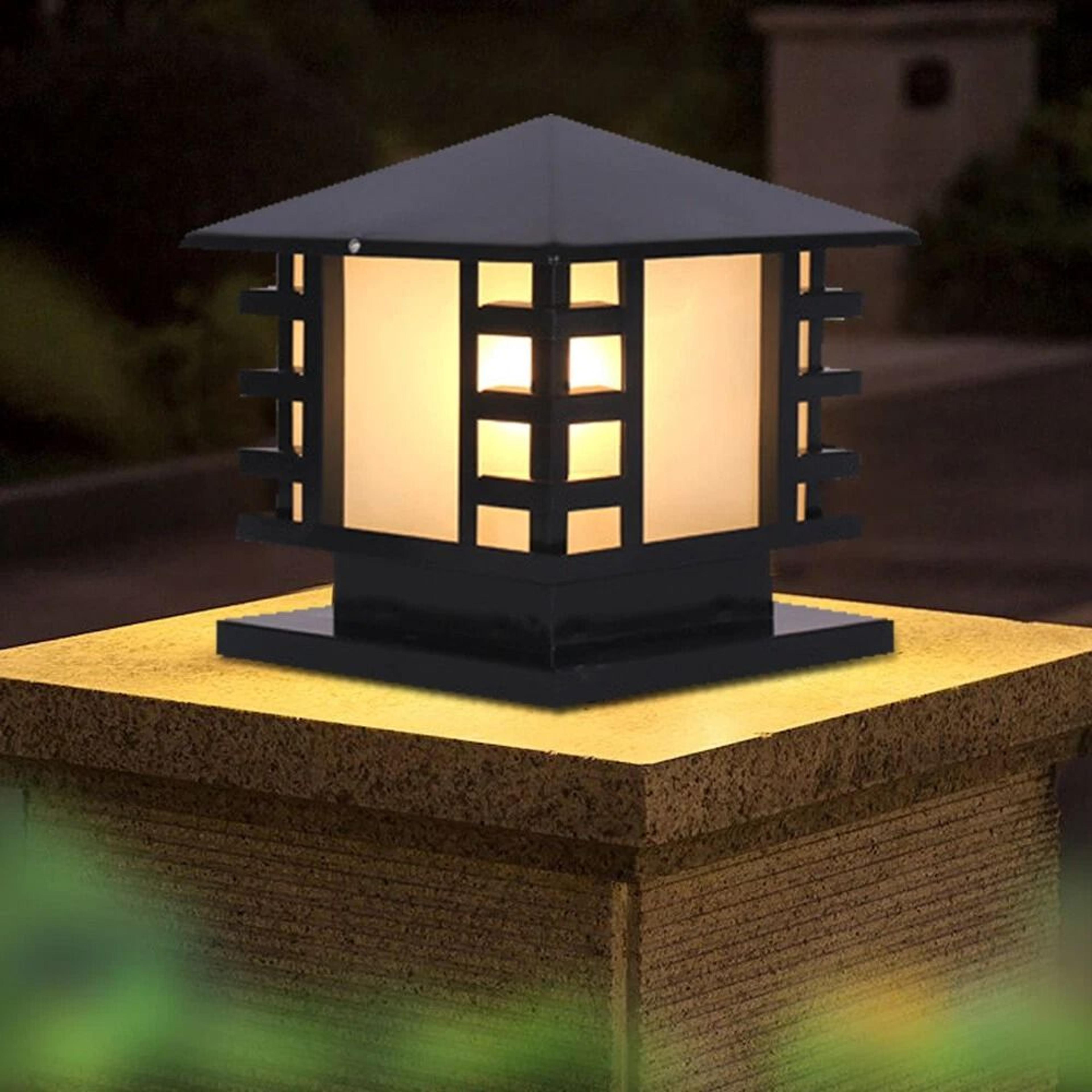 led garden lantern outdoor pillar light for patio pathway landscape decor