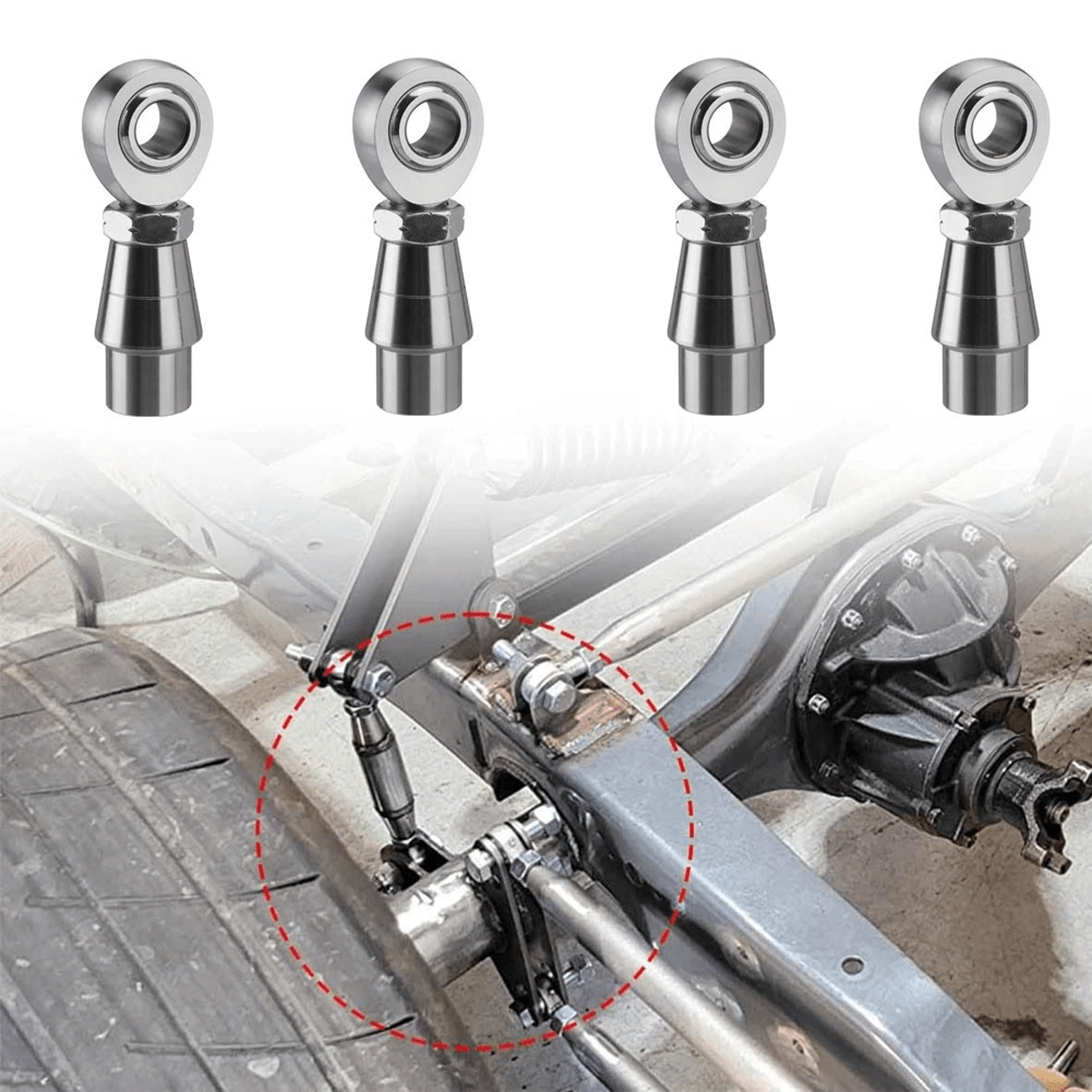 joints rod end kit with tube adapters and jam nuts