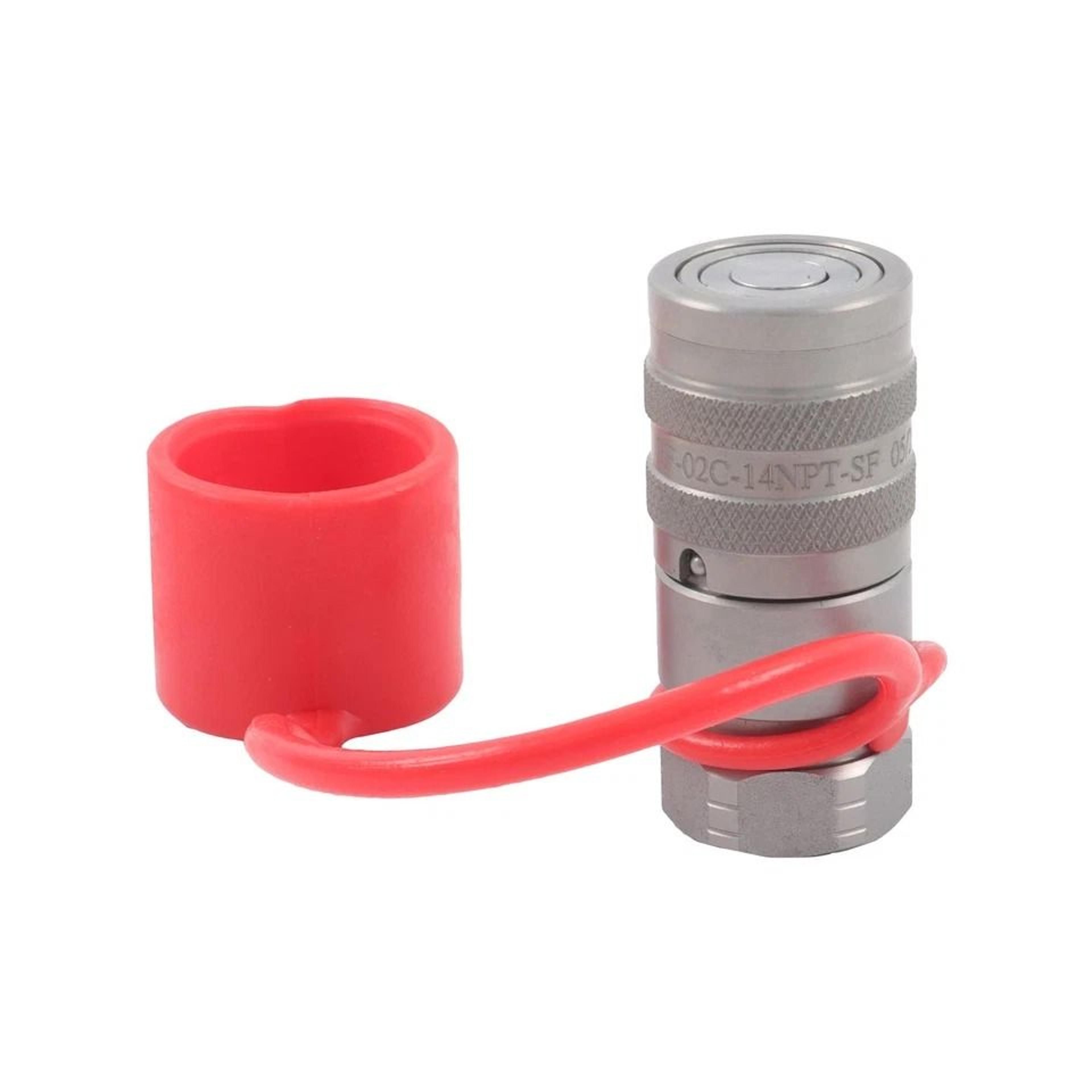 flat face hydraulic quick disconnect female coupler npt zero leak