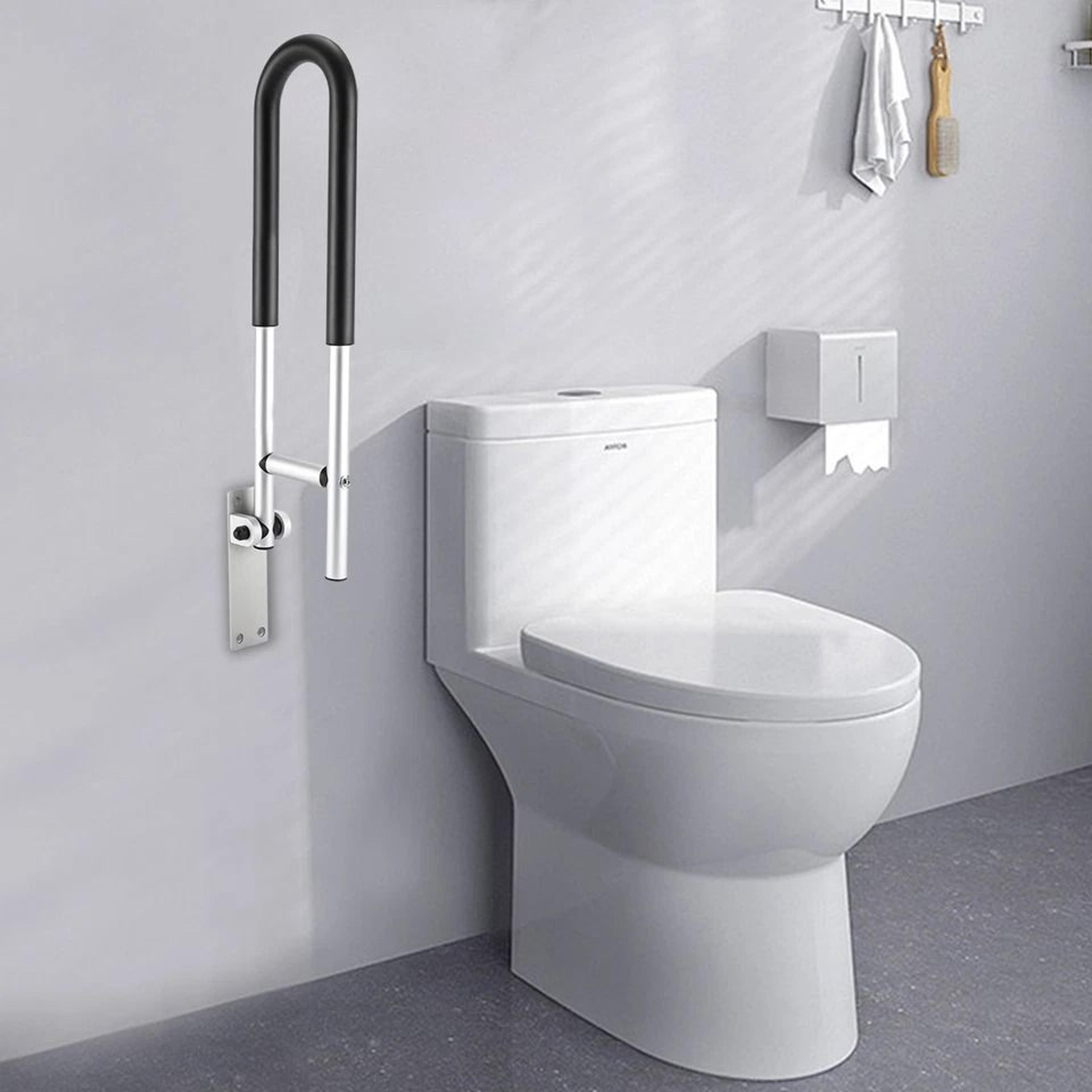 folding toilet grab bar bathroom safety rail for seniors and handicap support