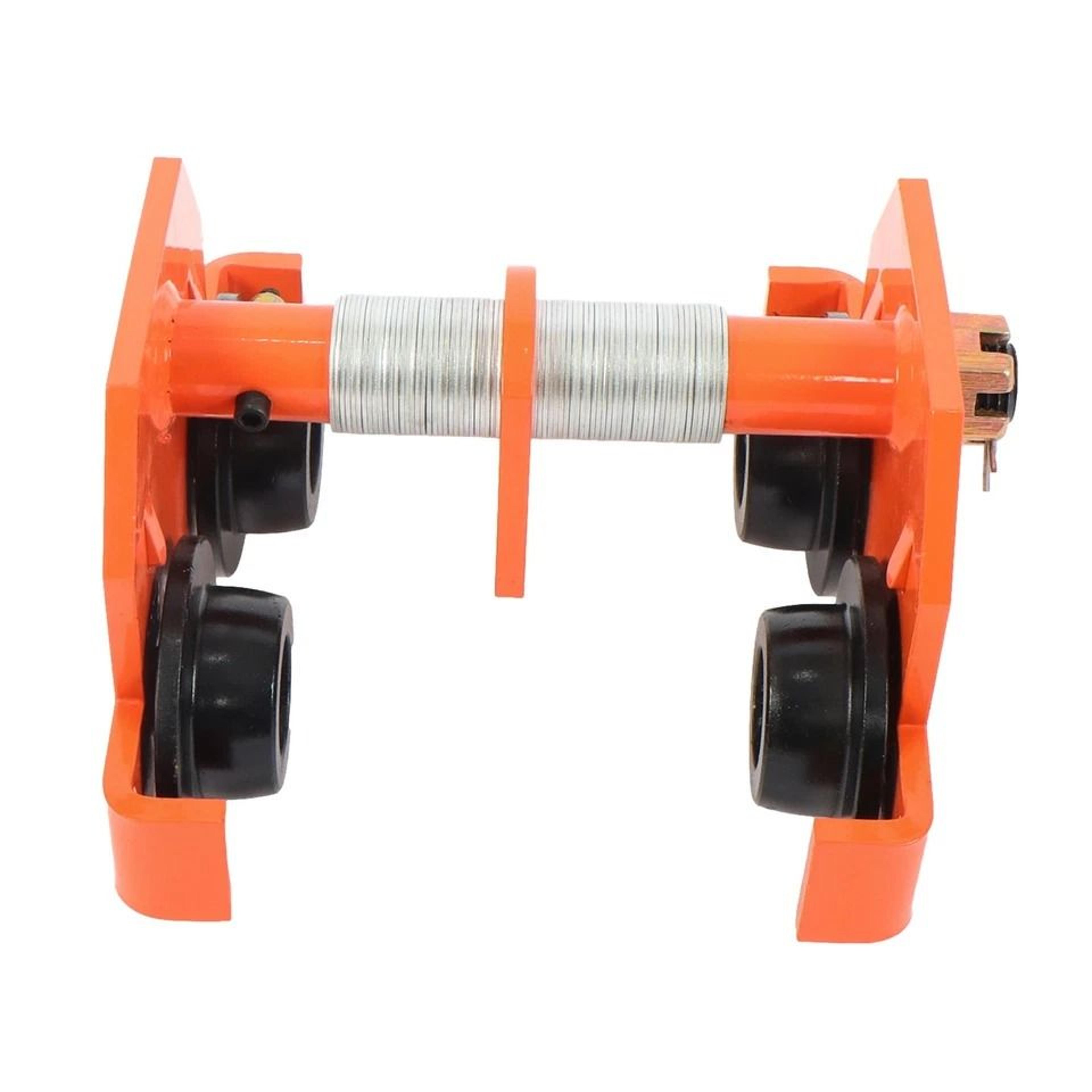 adjustable beam trolley with dual wheels for garage hoists