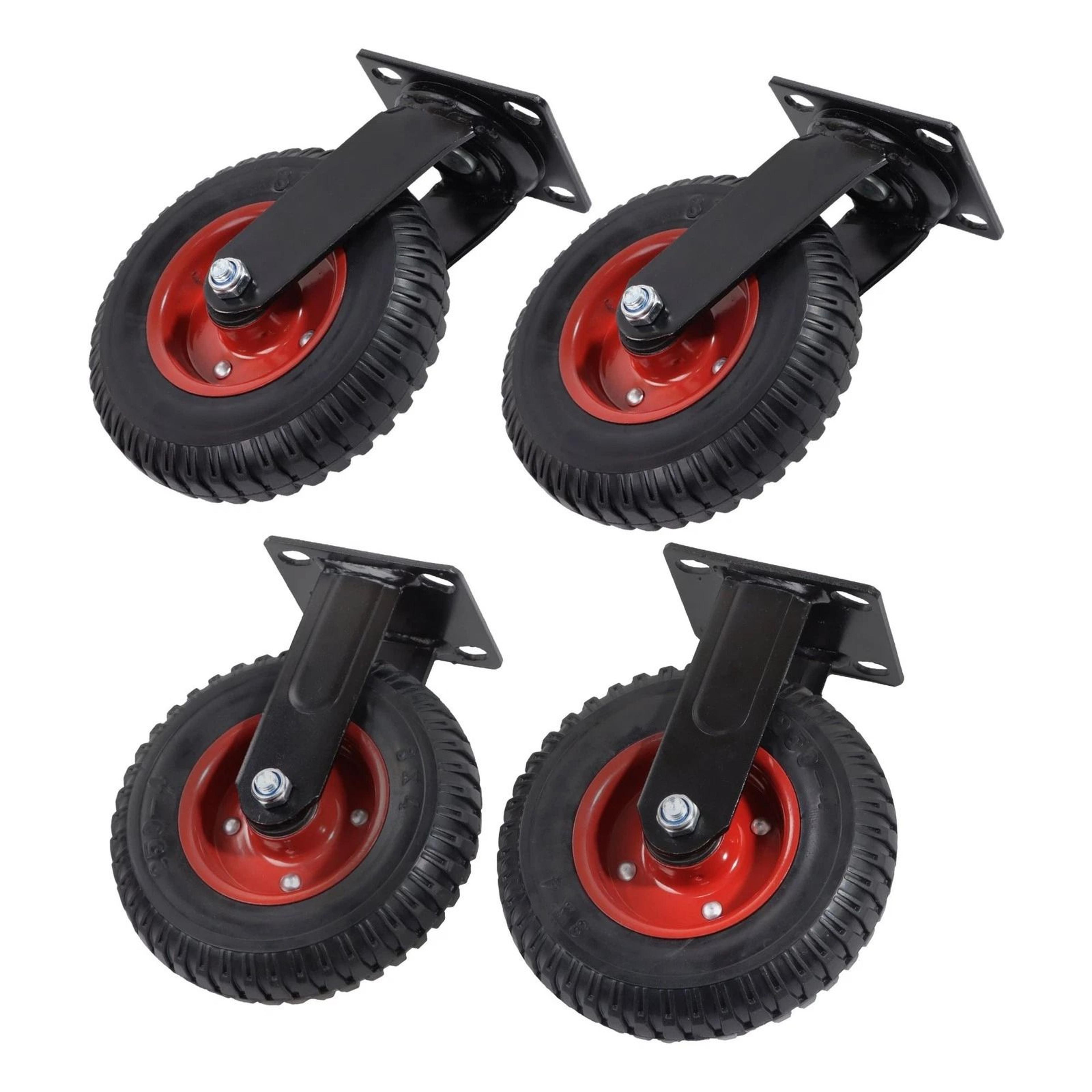 universal caster wheels set swivel & fixed casters for workbench dolly