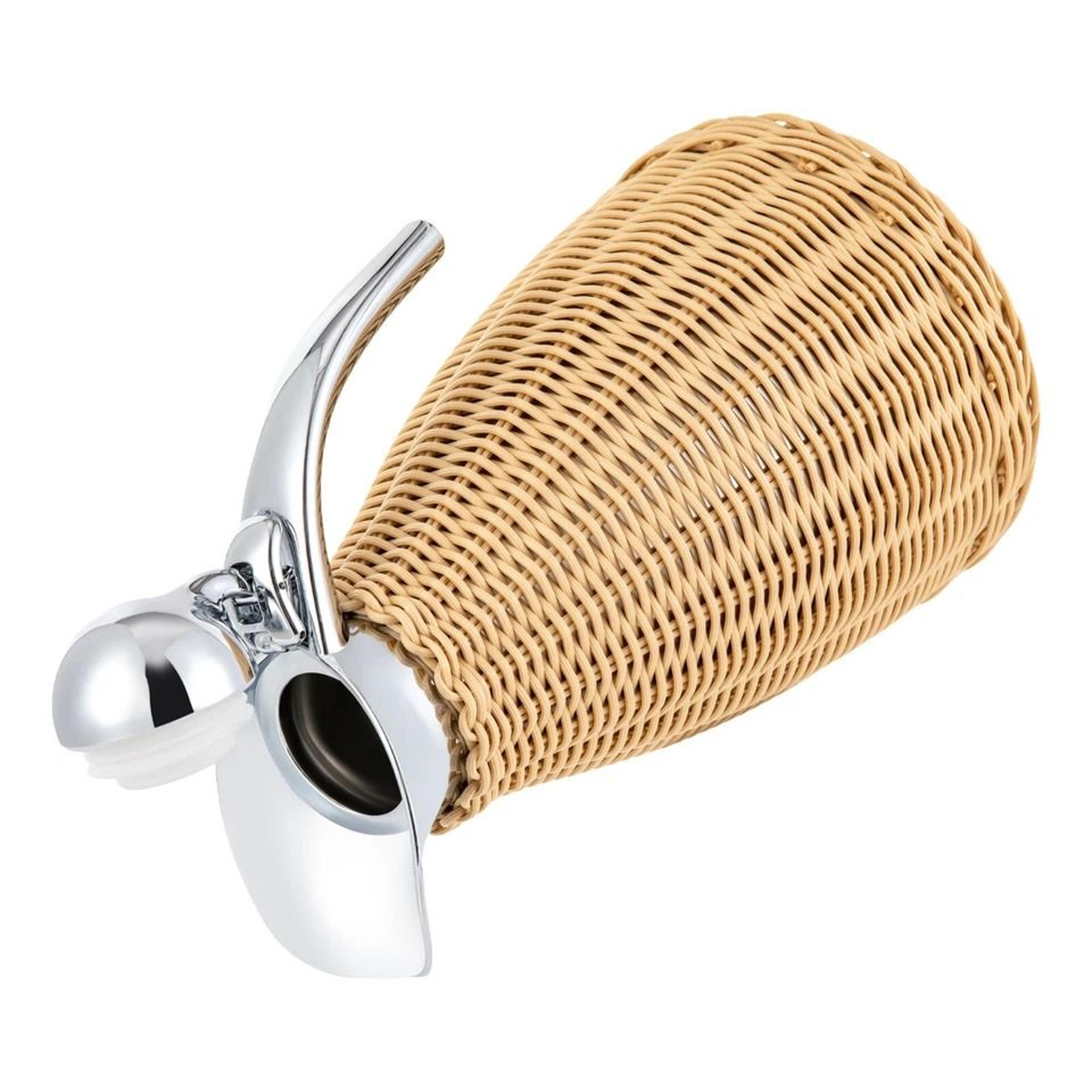rattan thermal jug vacuum insulated hot and cold beverage carafe