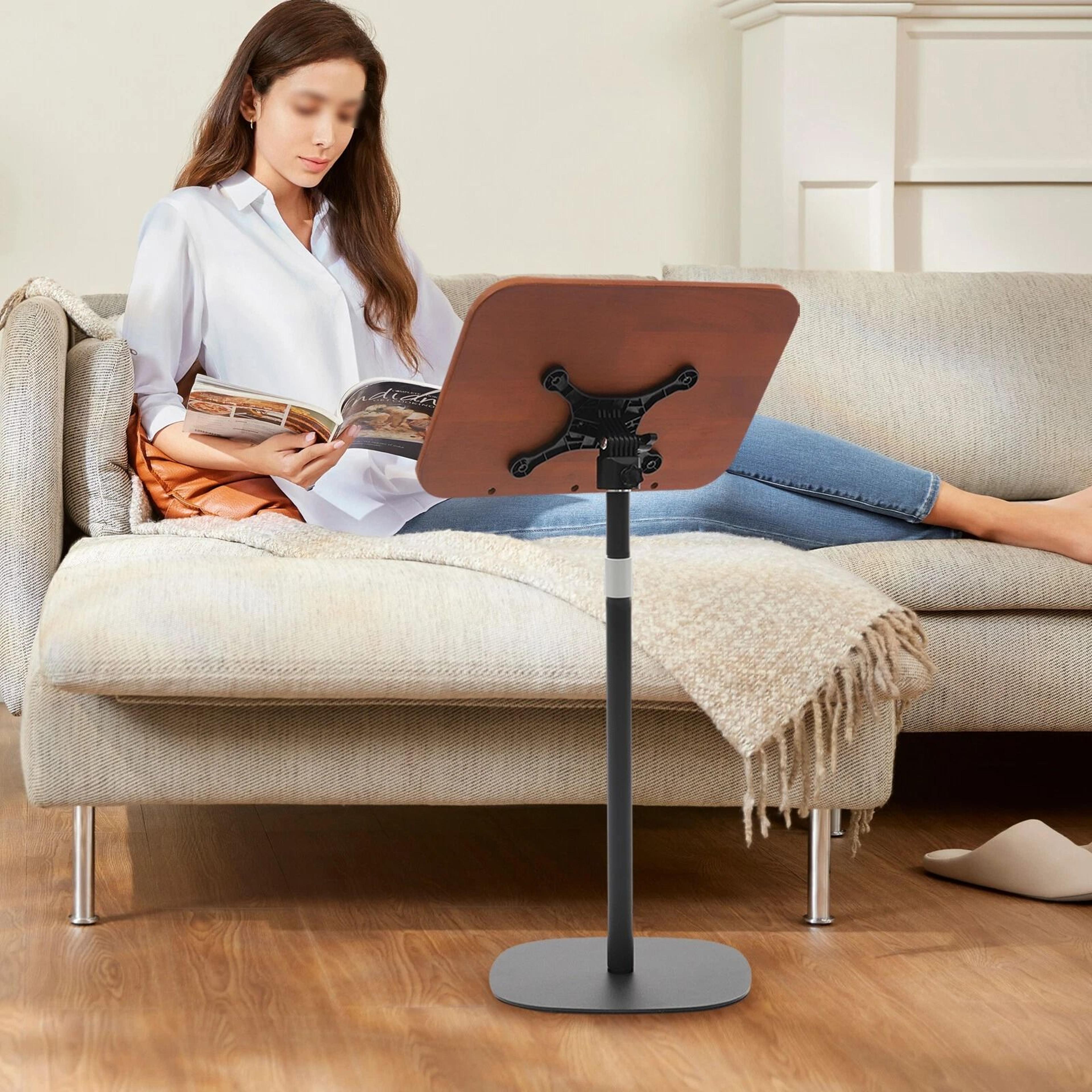 wooden music stand adjustable wood book stand for sheet music, reading and display
