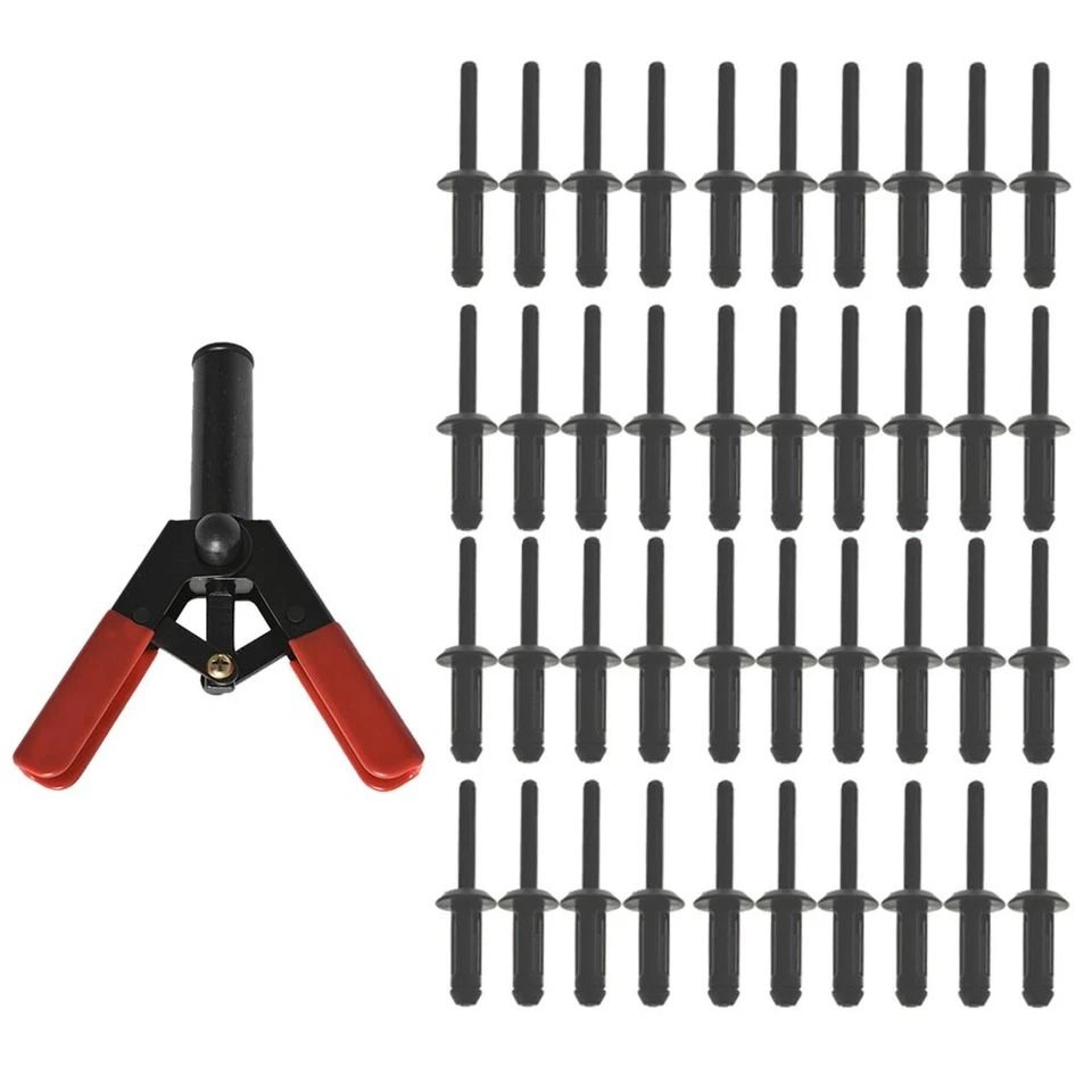 plastic rivet gun kit with poly rivets for auto trim and panel repair