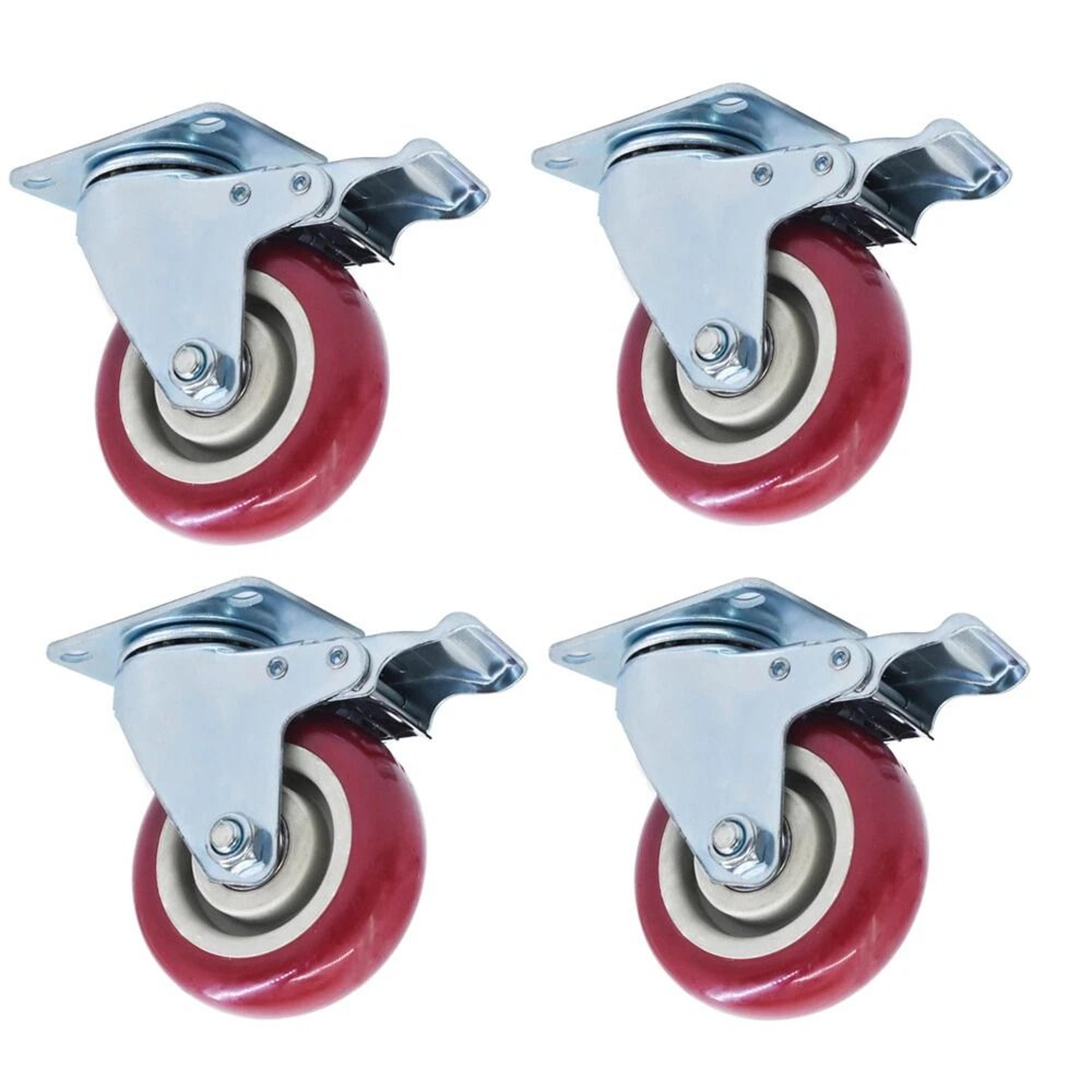 caster wheel set swivel & brake industrial caster wheels
