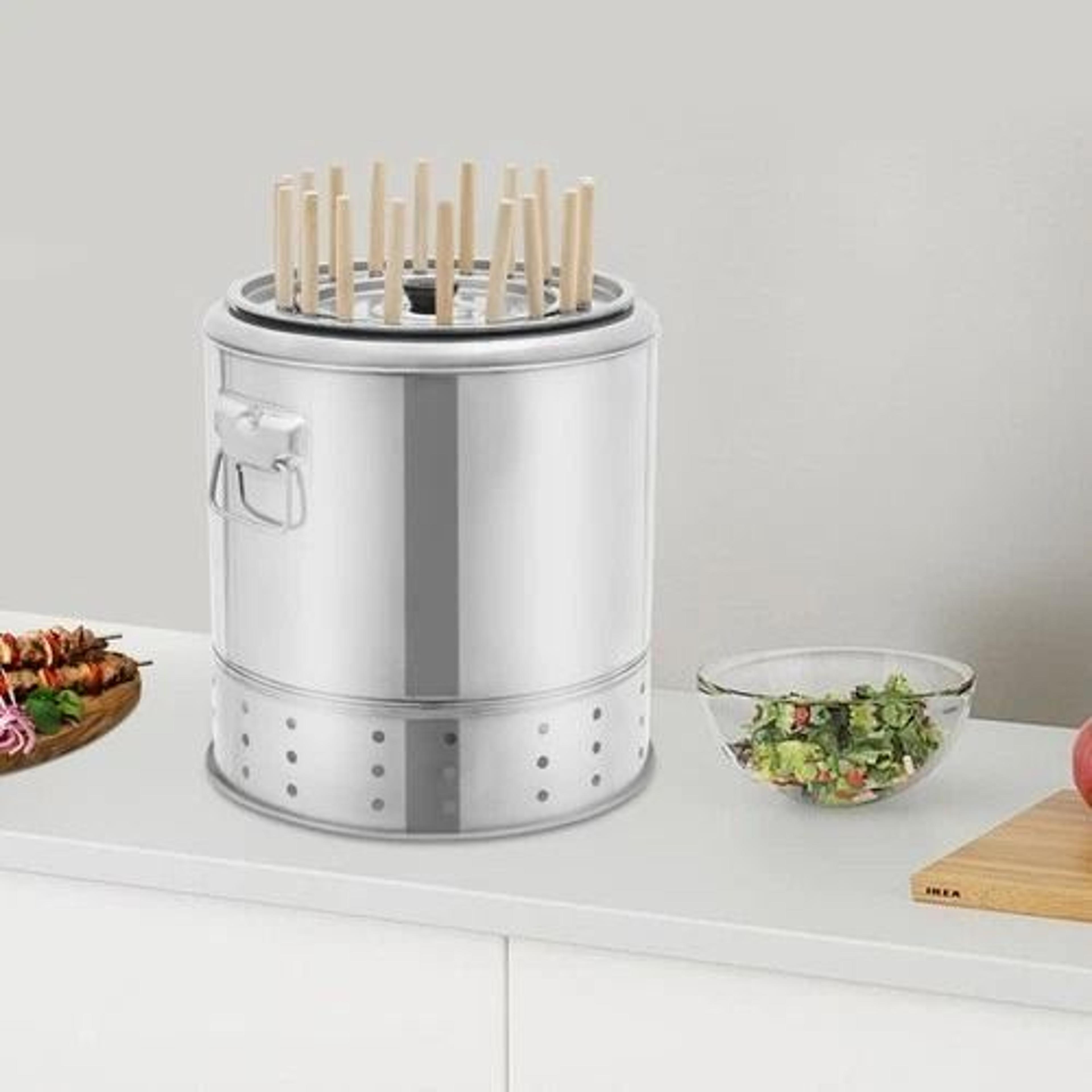 skewer portable charcoal grill stainless steel camping bbq barrel grill