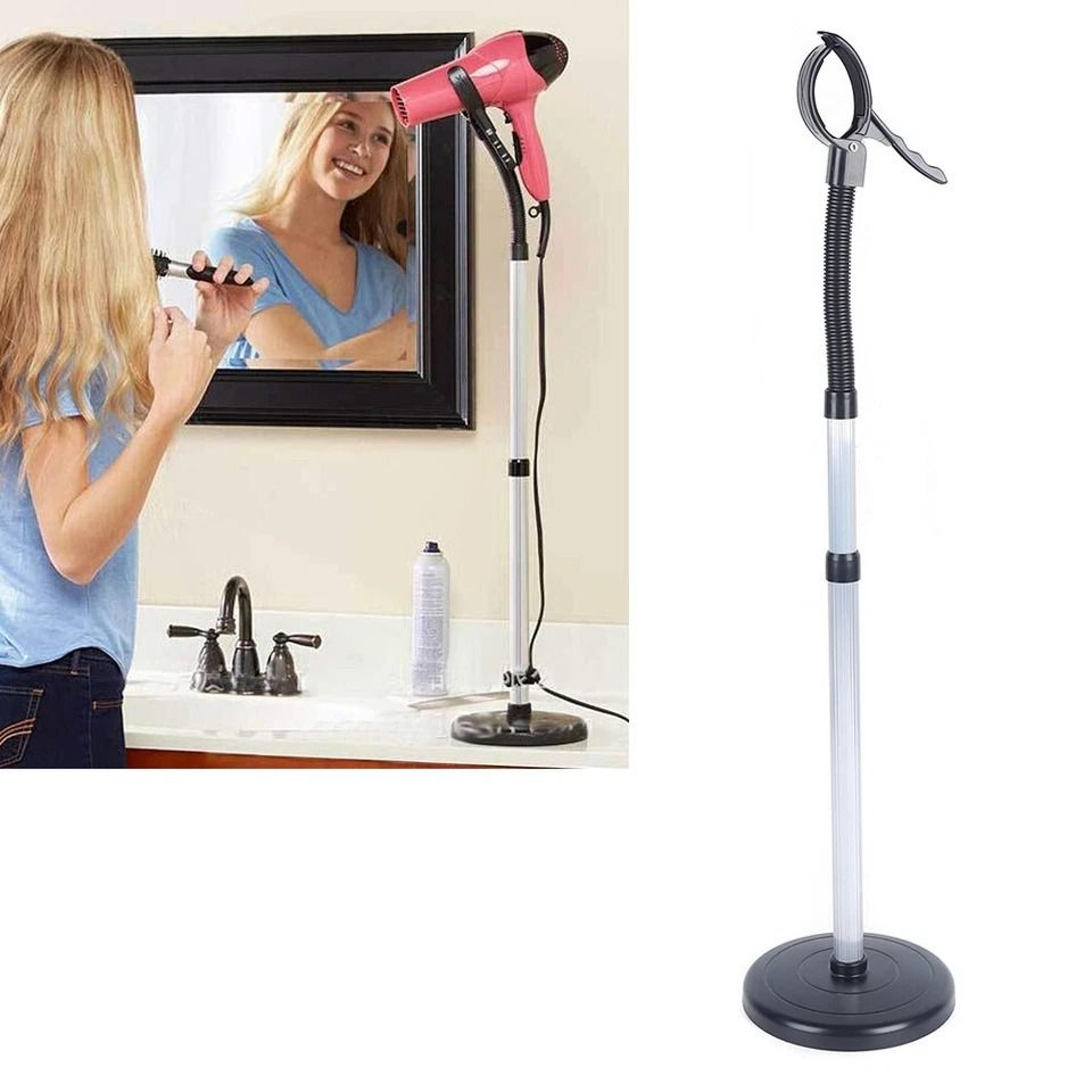 premium hands free adjustable hair dryer stand holder with rotating mount