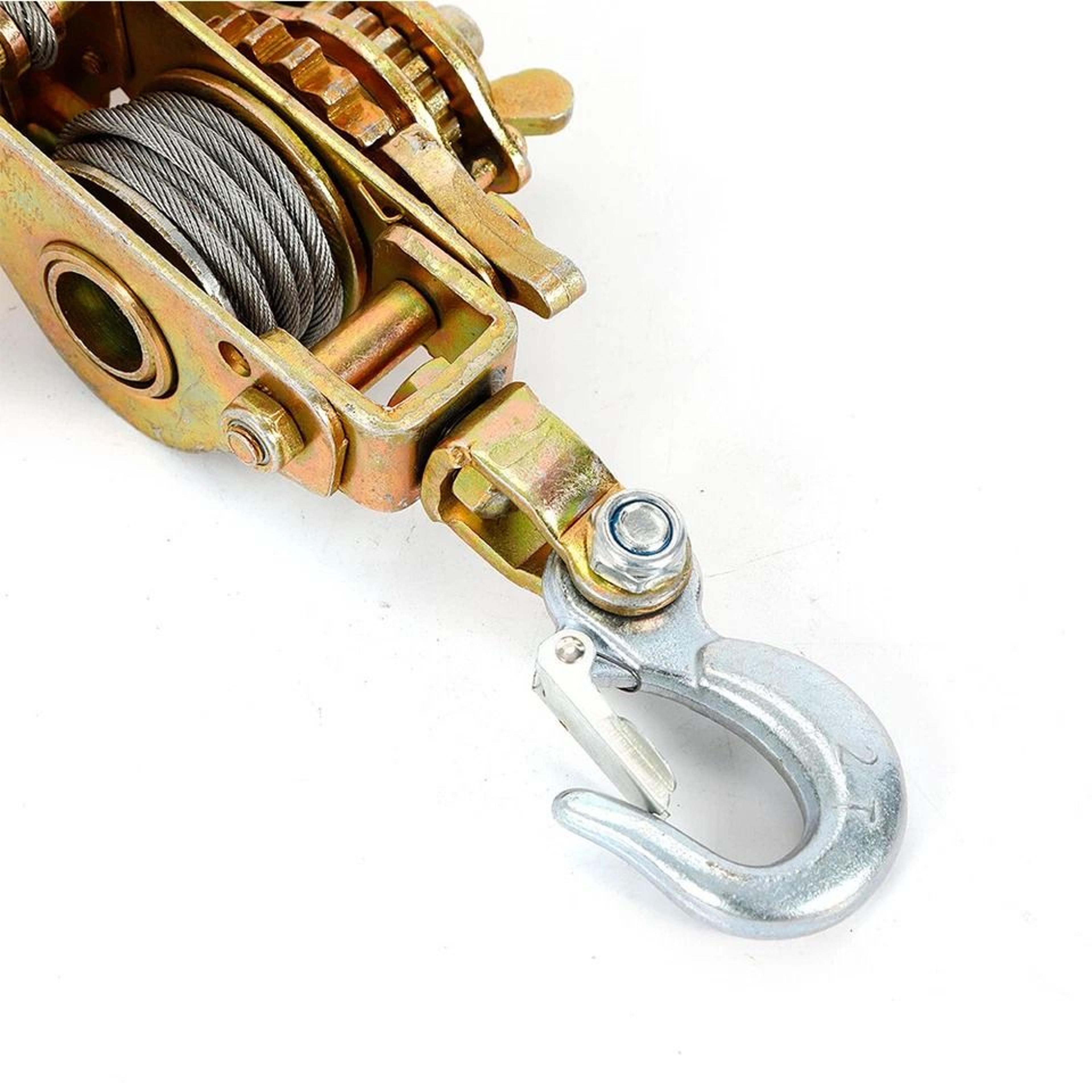 come along winch ratchet cable puller hand hoist with dual hooks