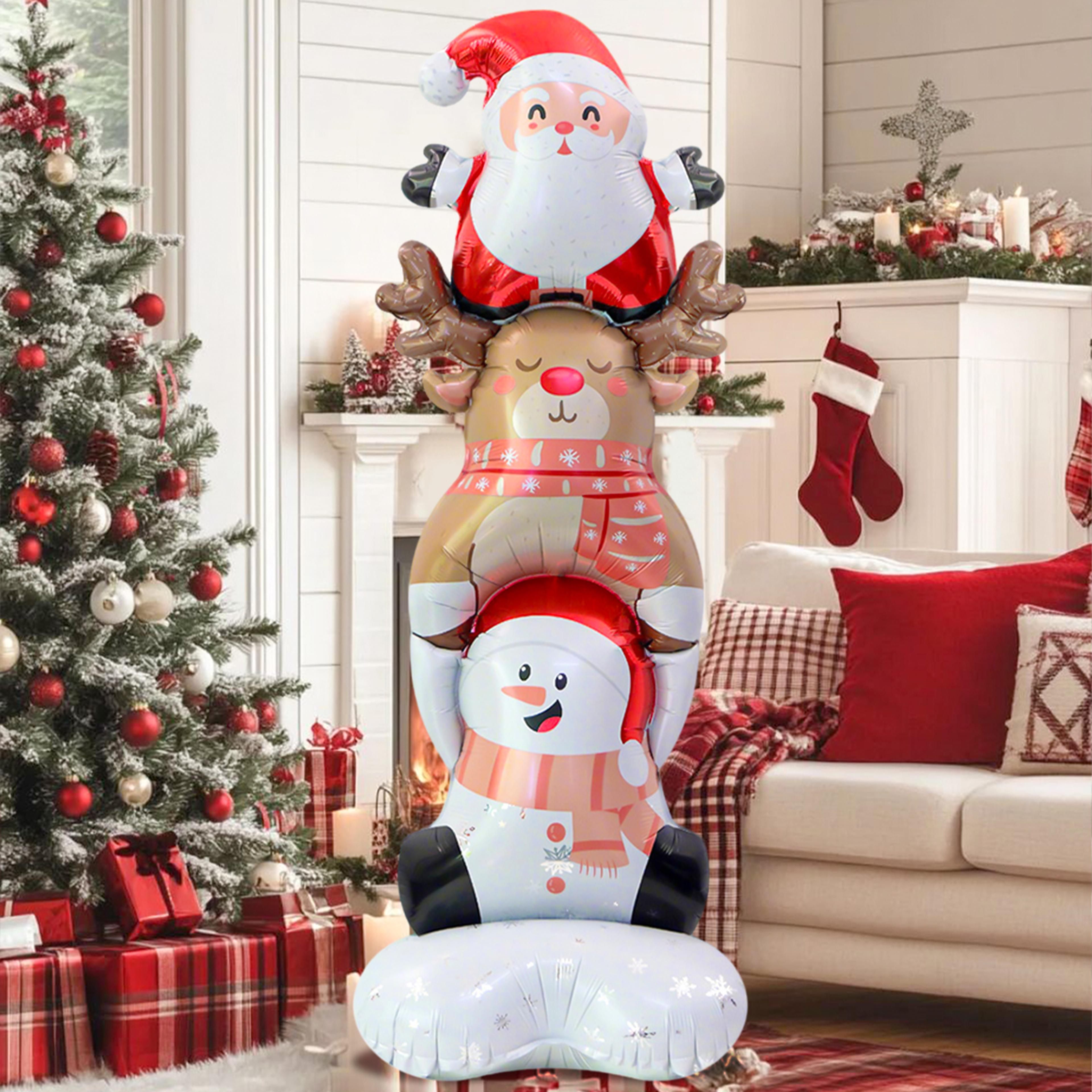 standing christmas stacker, merry christmas decor, holiday party decorations, themed party decorations display