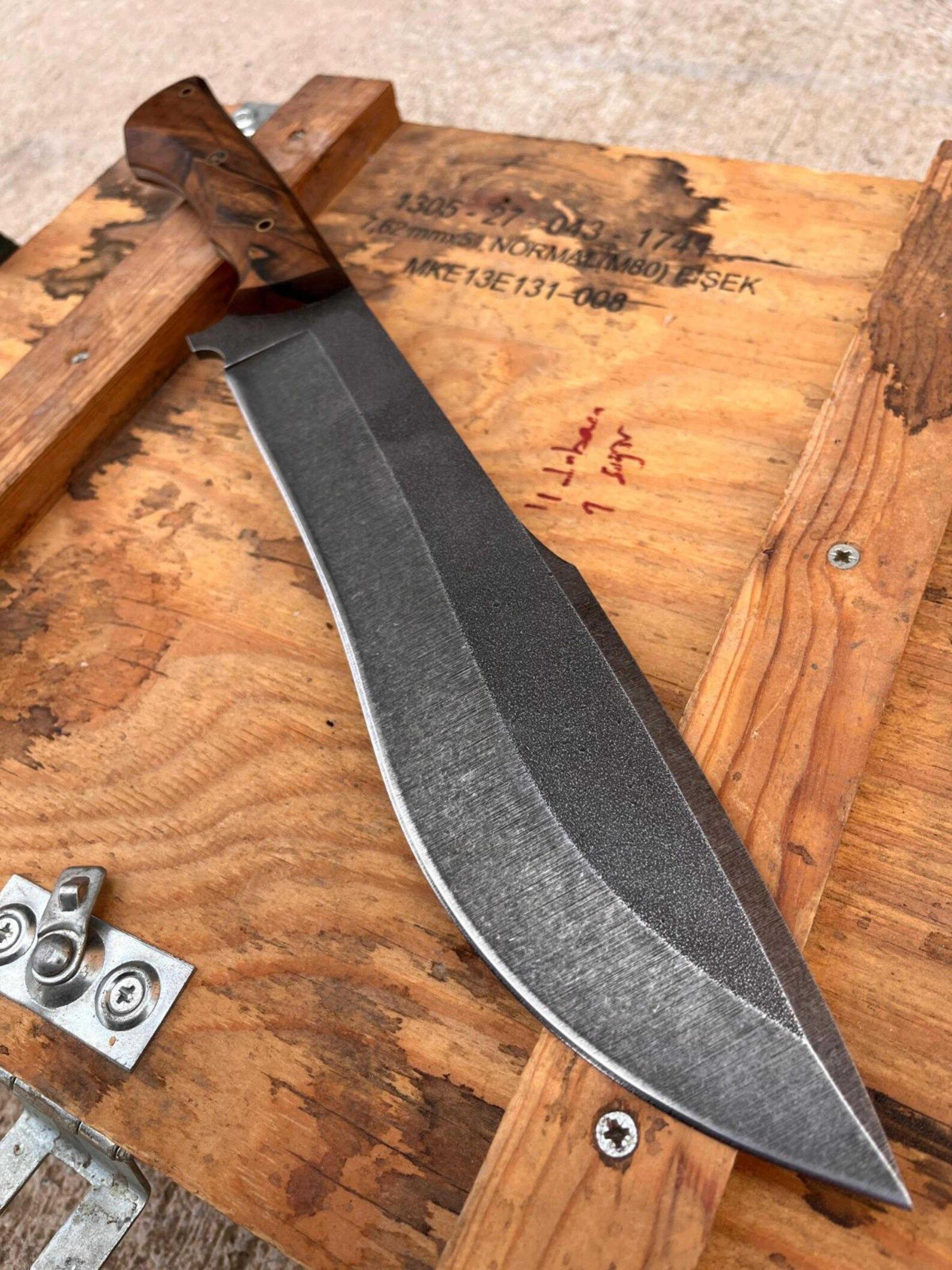 machete knife sleipner steel heavy chopper blade walnut wood handle | wedding gift | boy friend gift