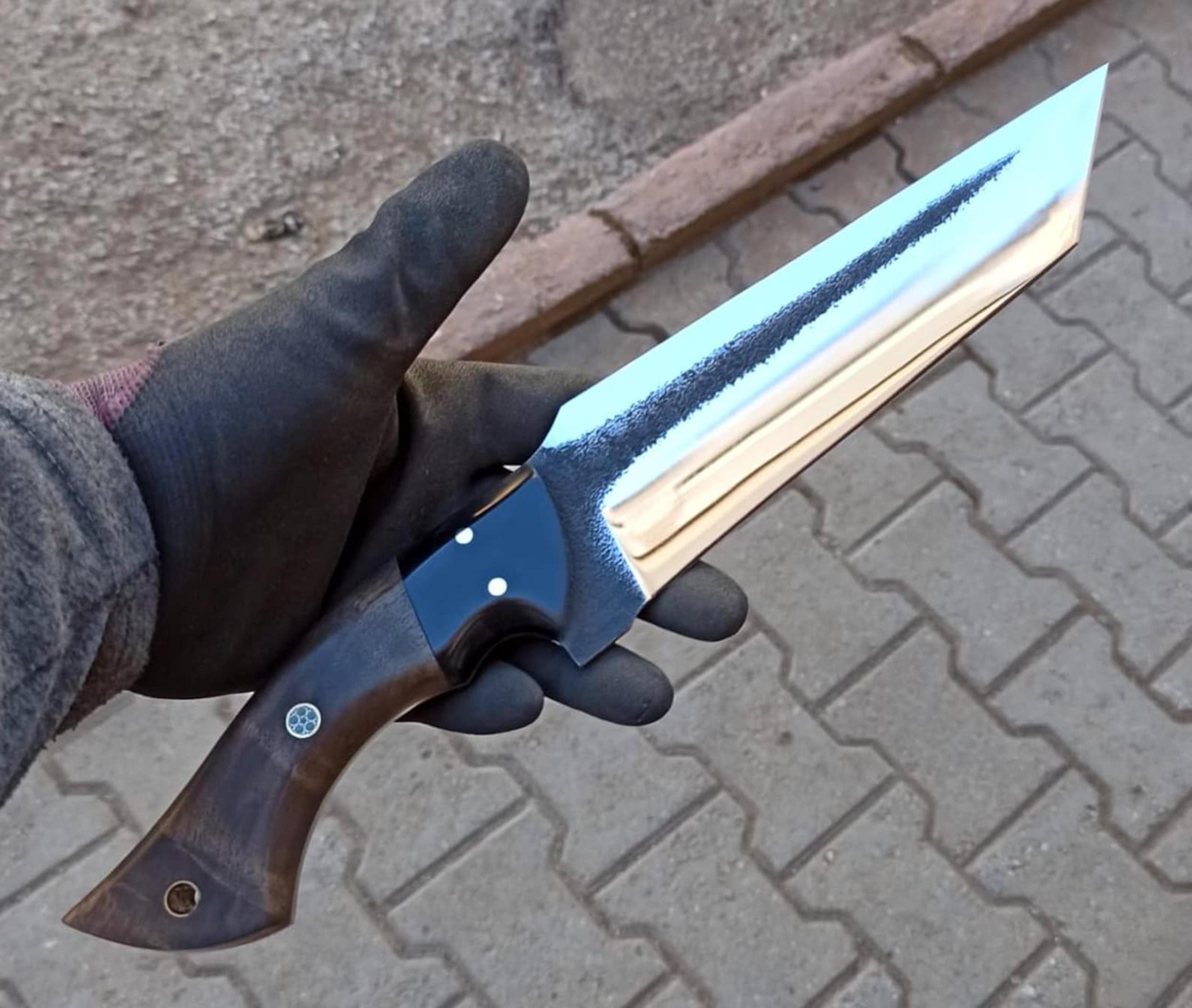 handmade 5160 steel hunting knife – walnut wood heavy duty outdoor blade