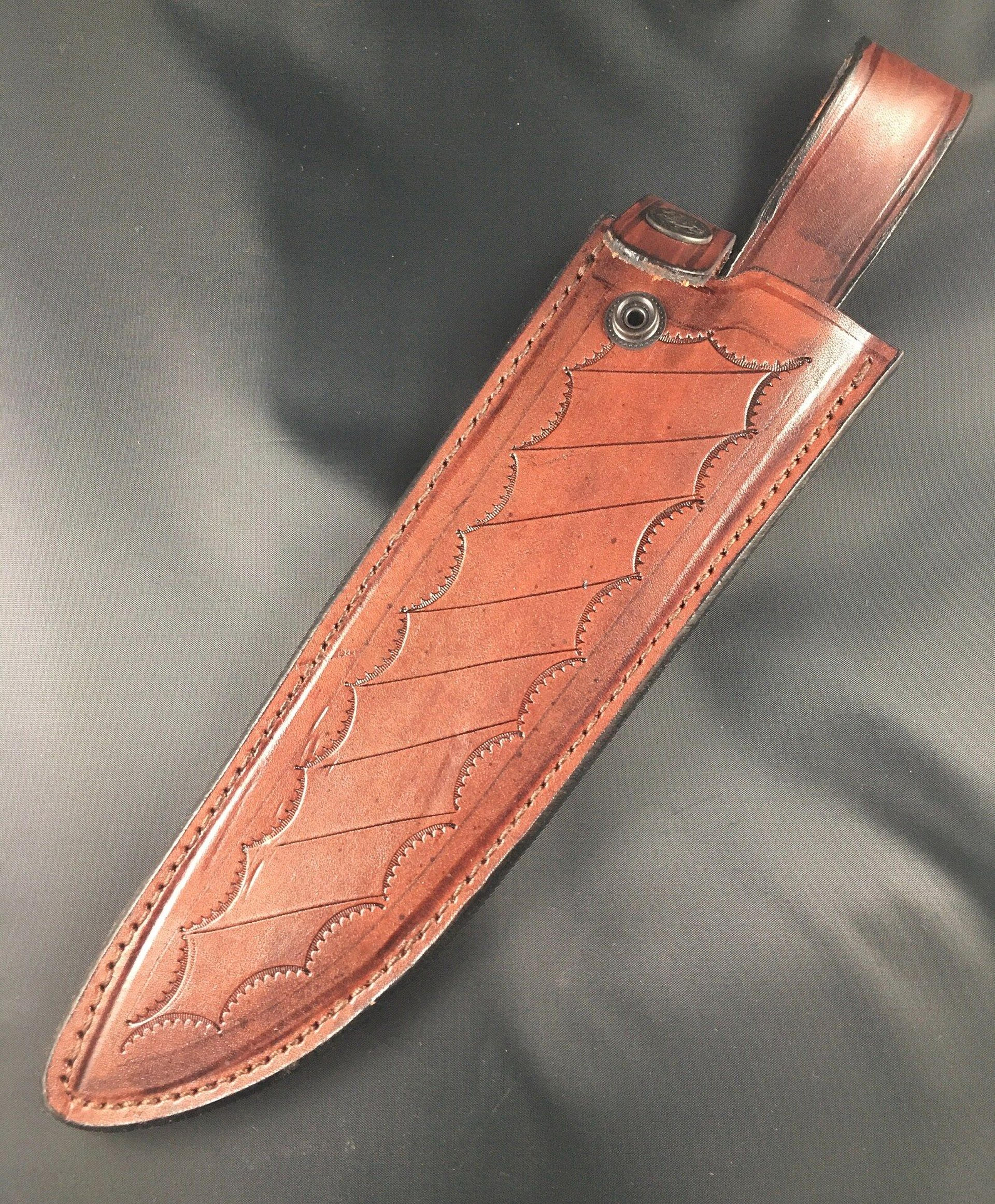 artisan xl kitchen knife with stag horn & chestnut handle design
