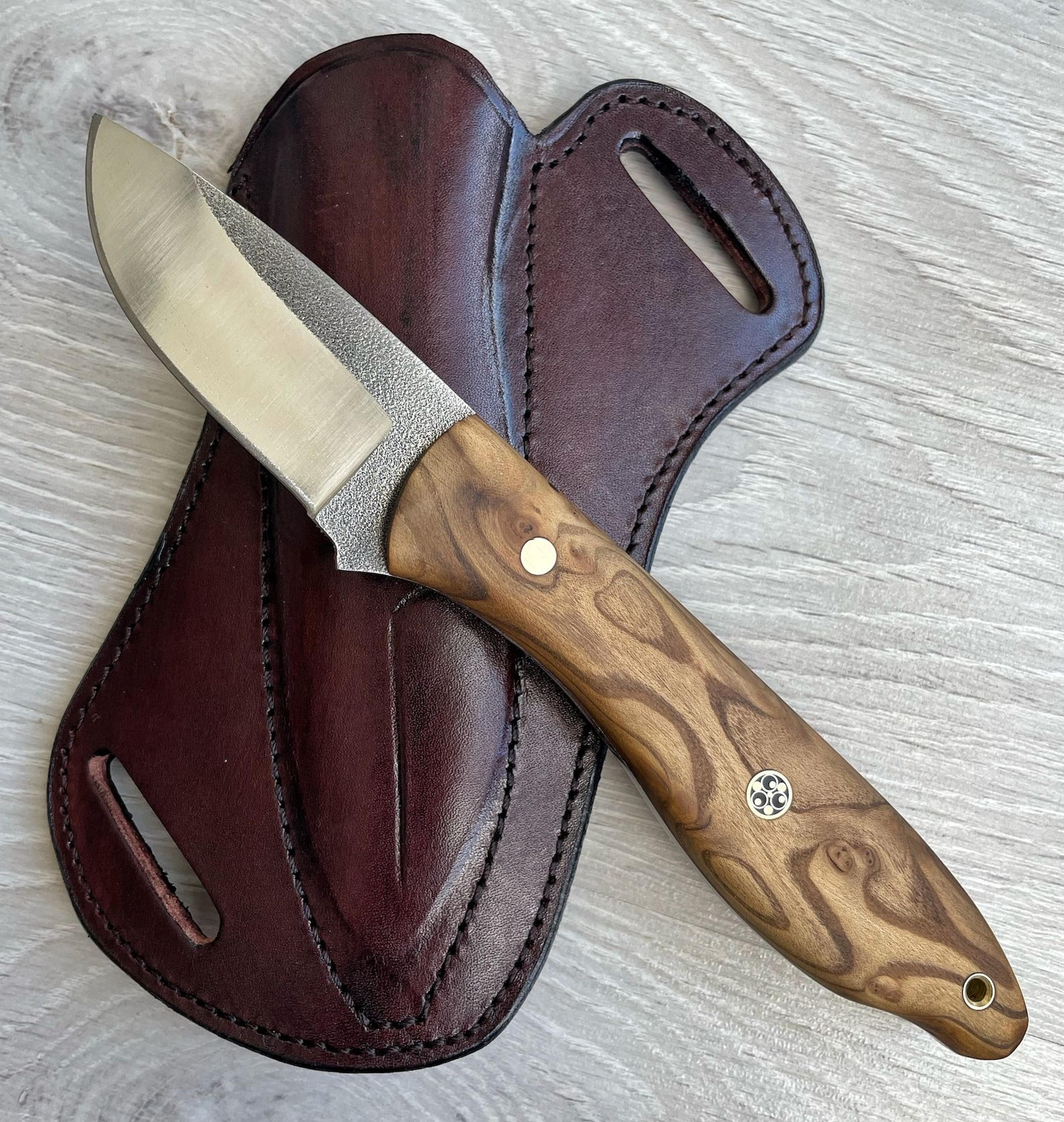 artisan woodworking knife with silverberry handle & razor sharp edge