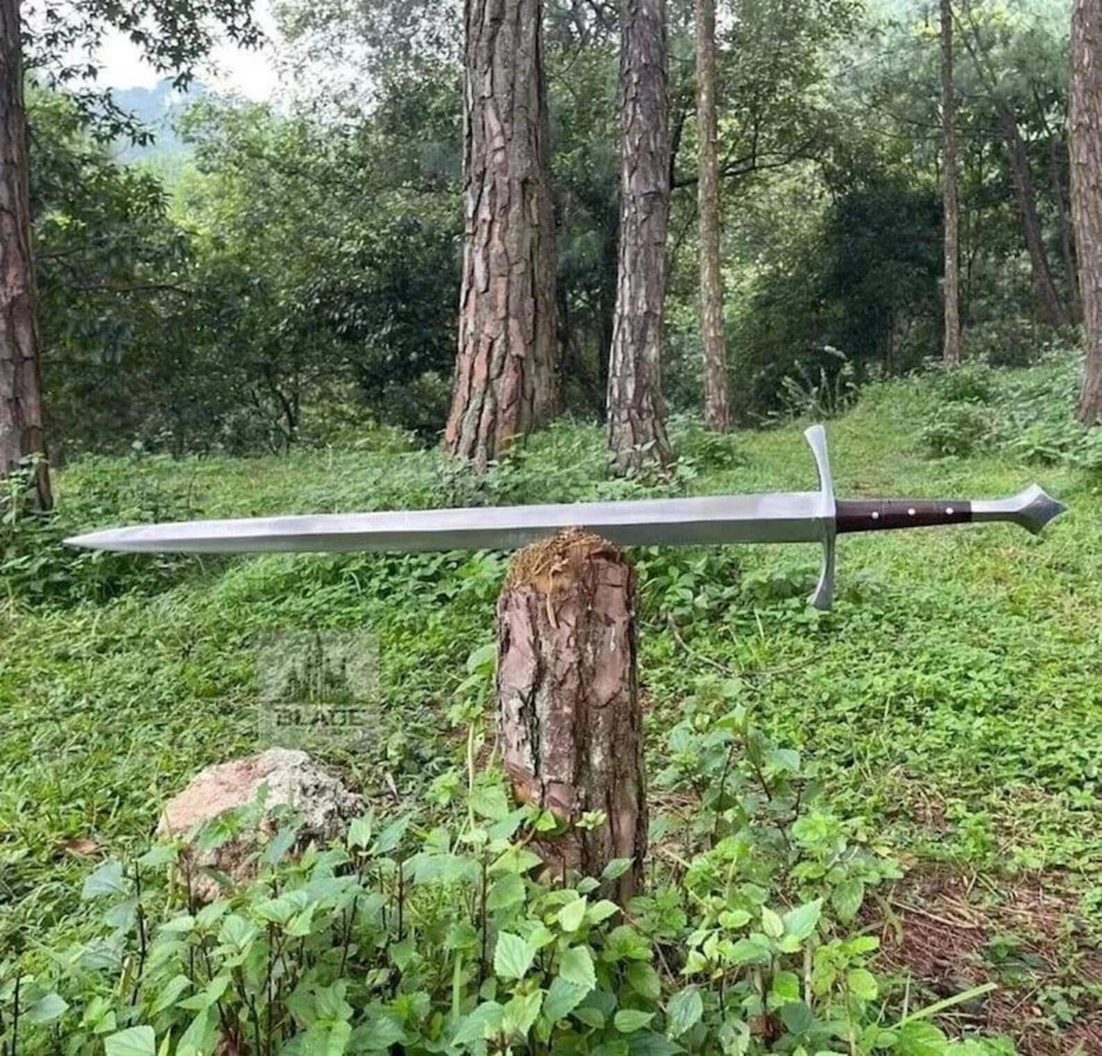 36 inch handcrafted high carbon steel sword with rosewood grip display blade