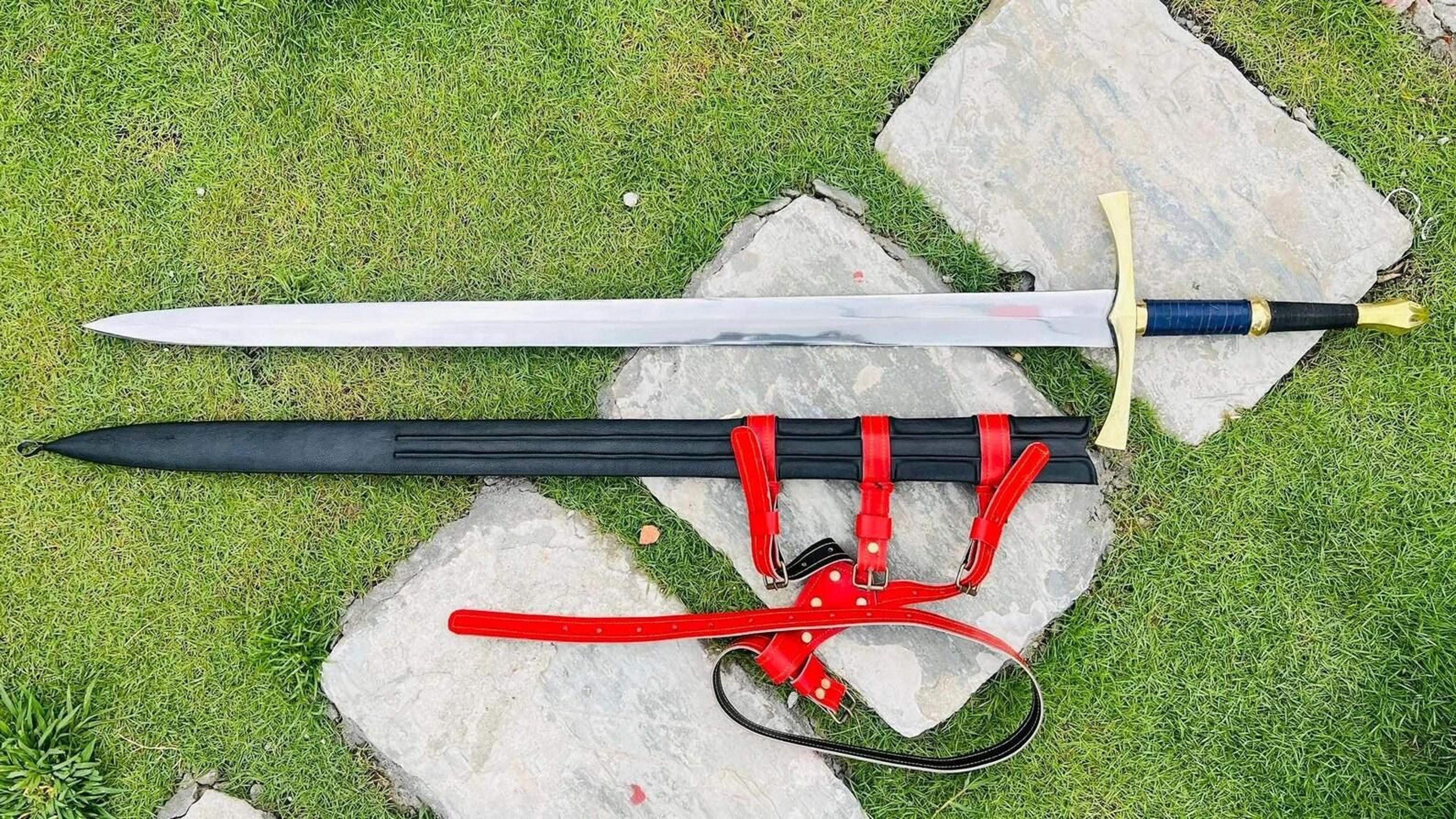 premium handmade medieval sword with rosewood handle & scabbard