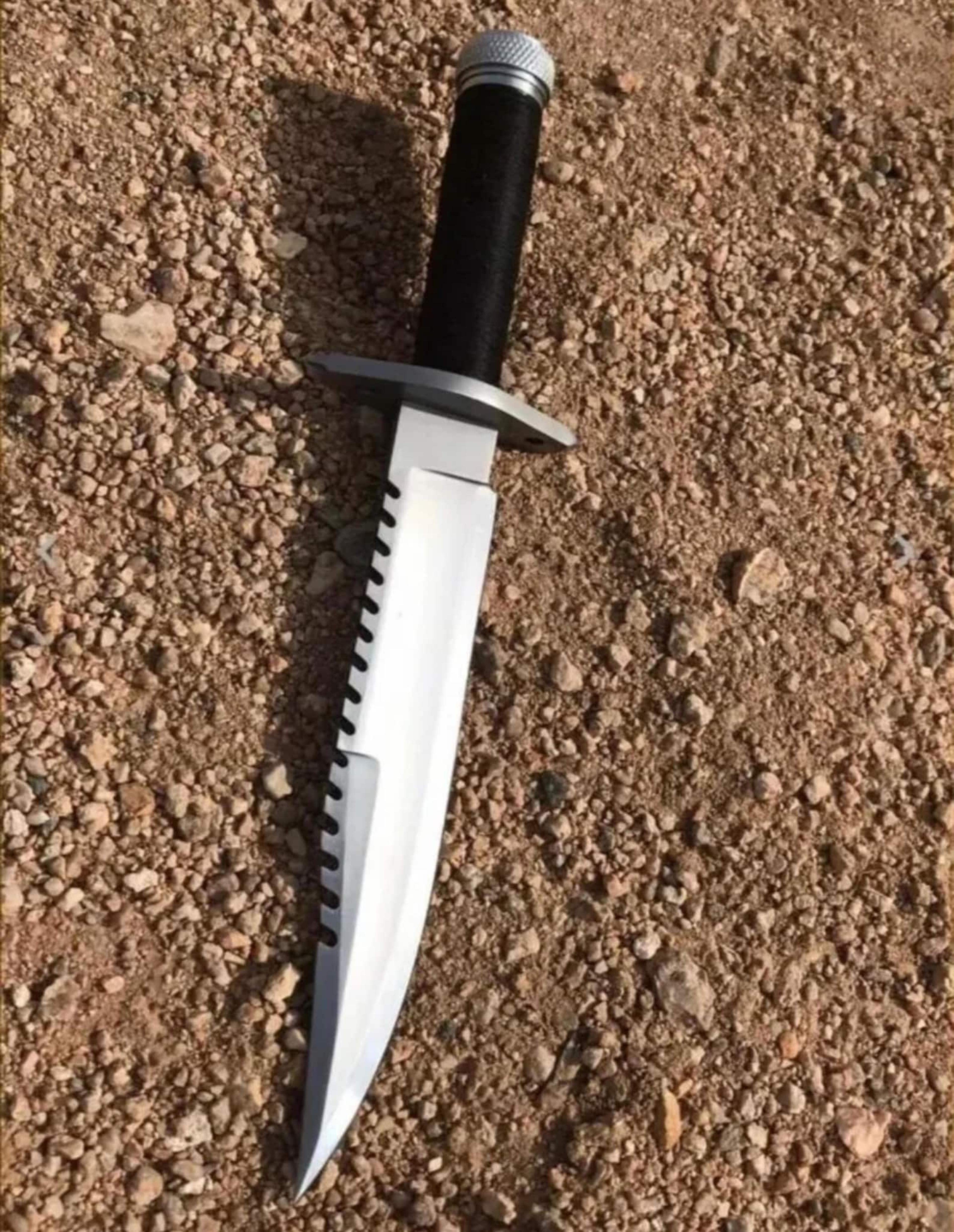 d2 steel fixed blade knife inspired by iconic survival knife design