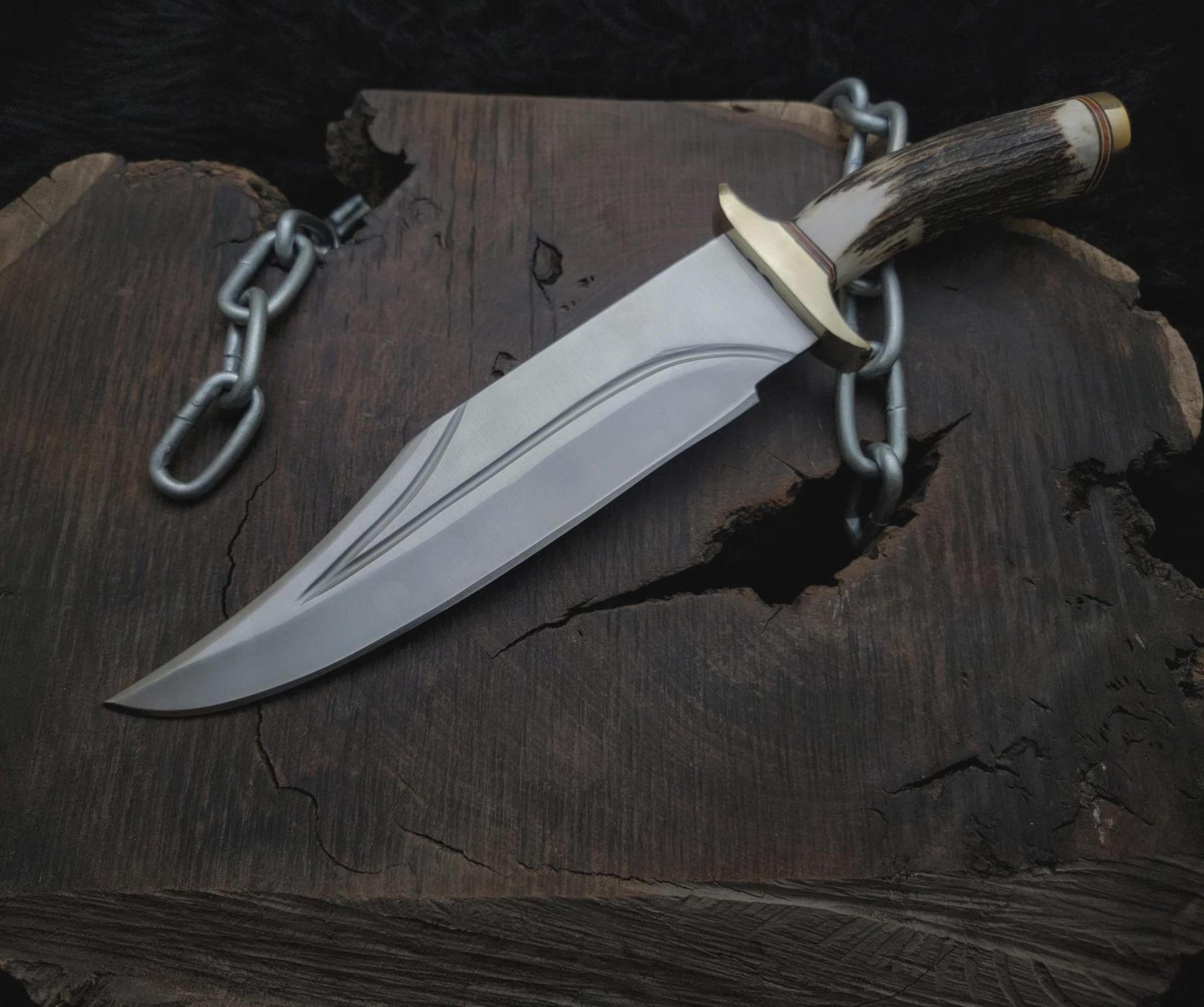 bullet train inspired replica hunting knife with leather sheath collectible