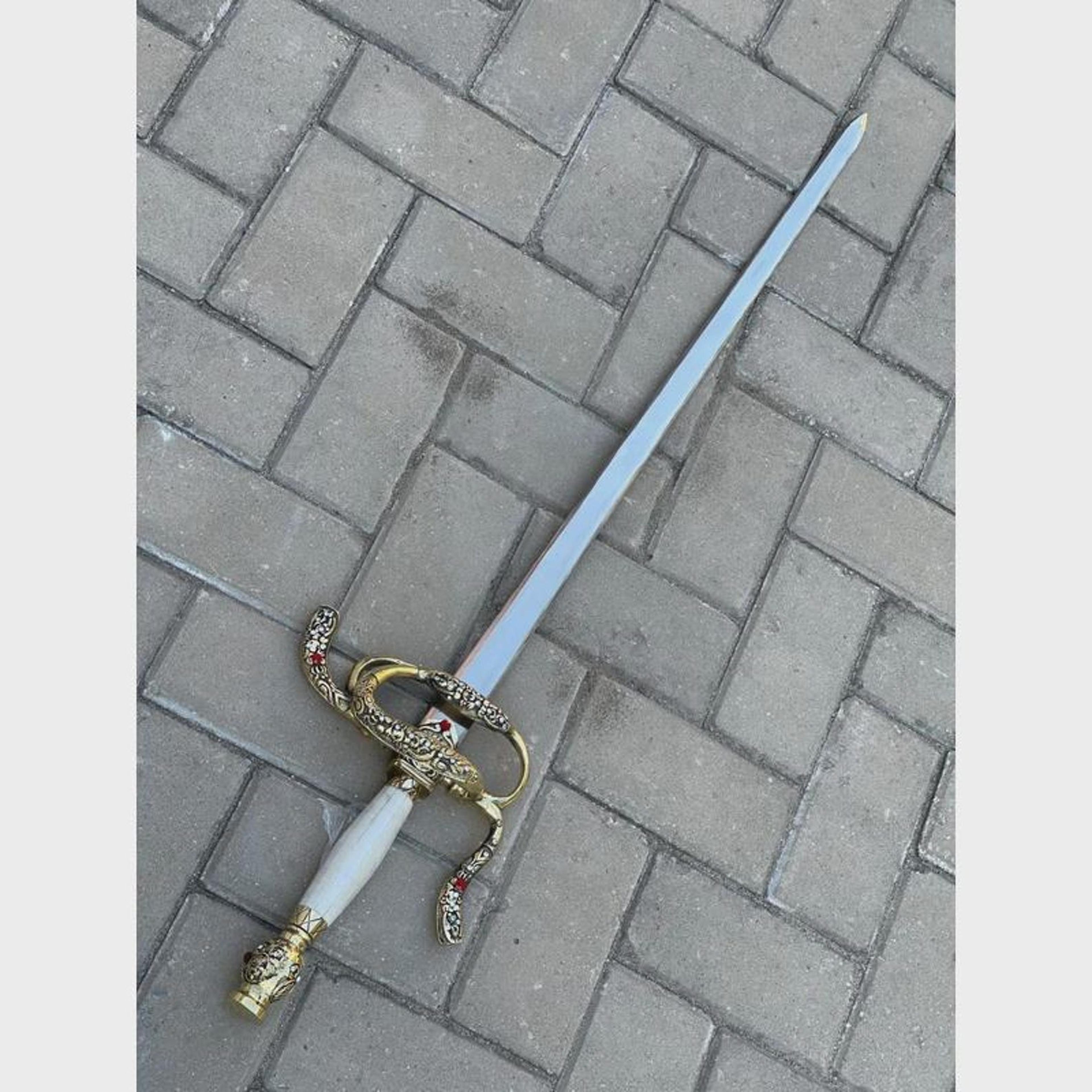 handmade highlander inspired sword toledo salamanca style with scabbard