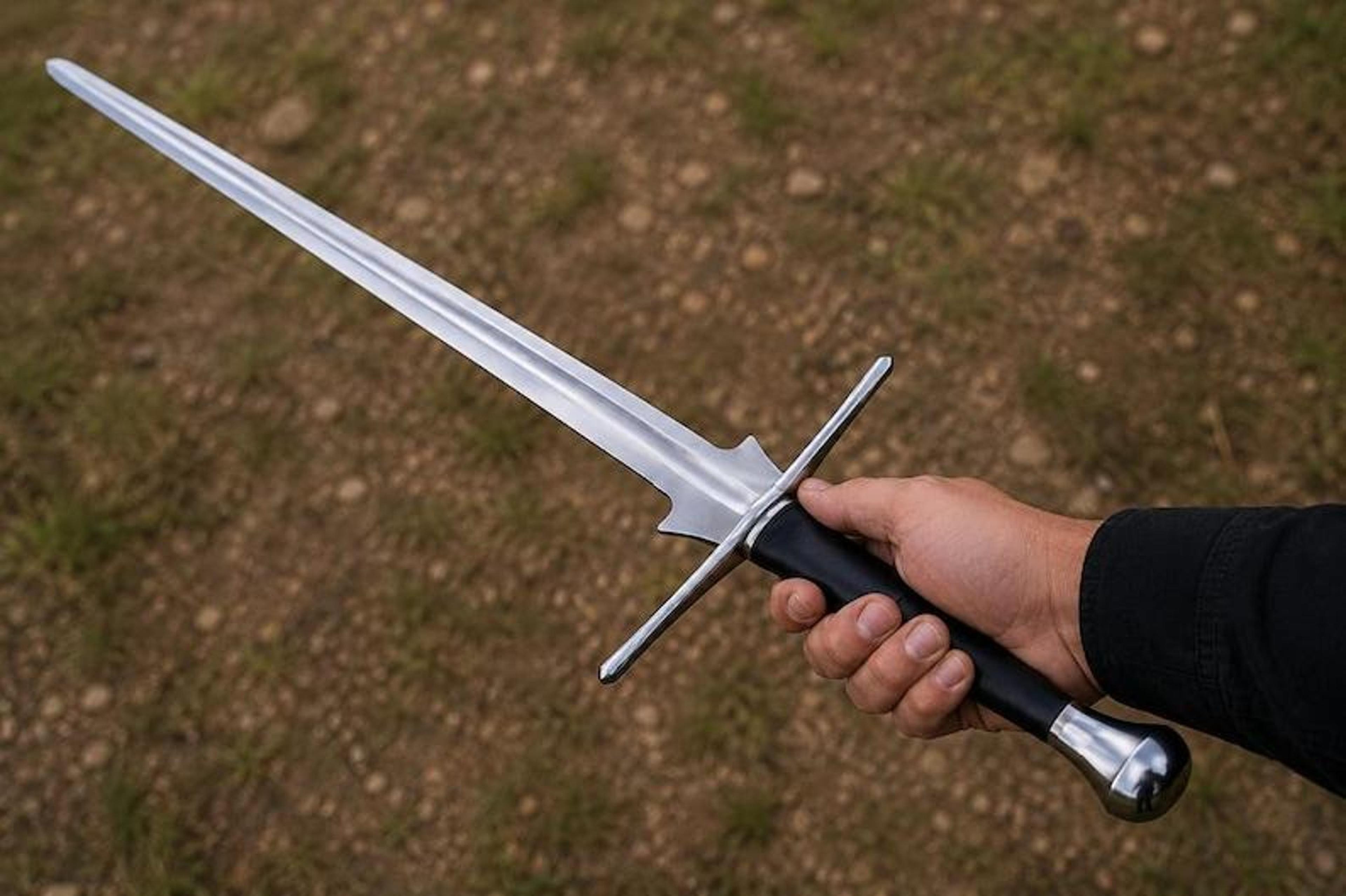 handcrafted medieval carbon steel sword with rosewood handle for collectors and decor