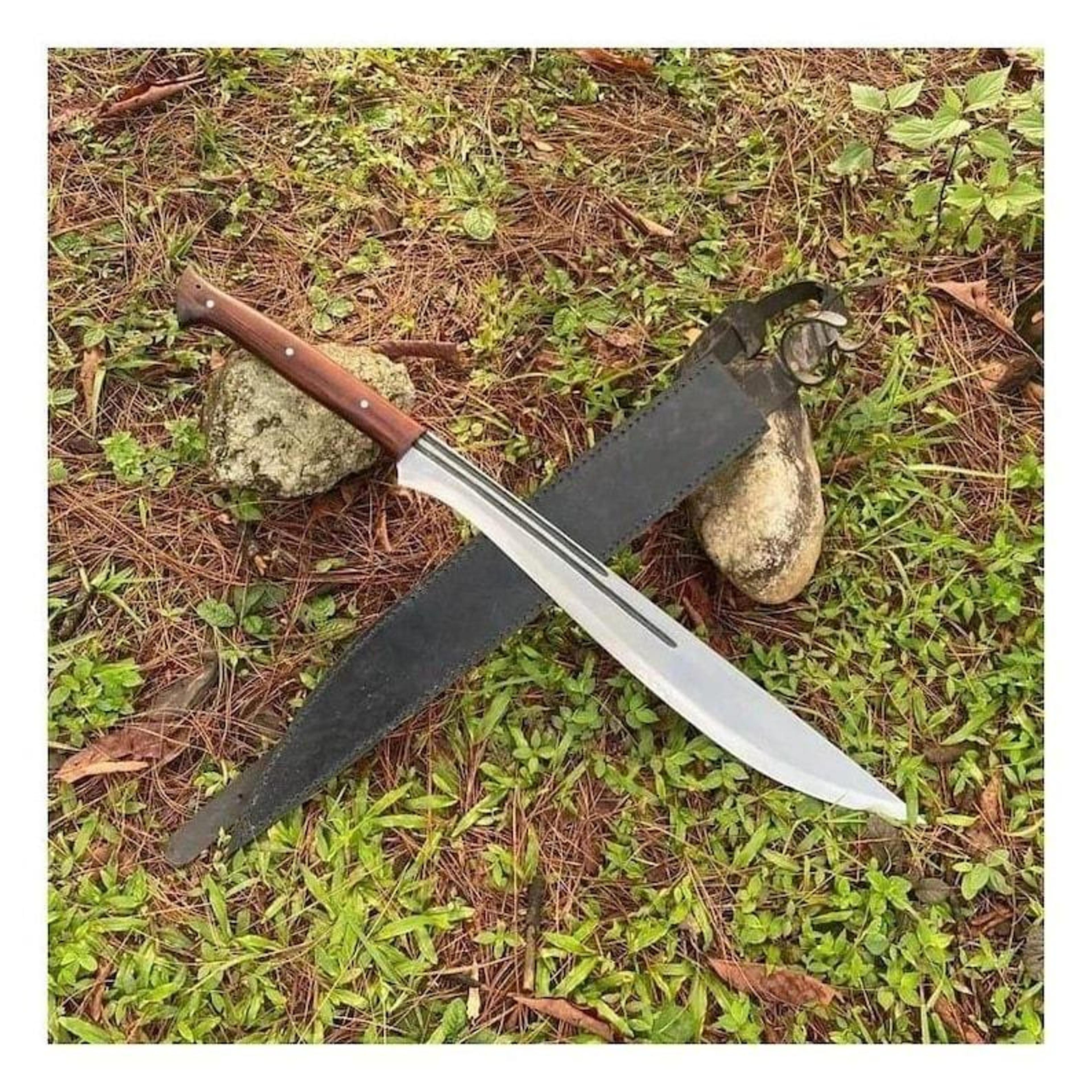 handmade high carbon steel swords with rosewood handles and leather sheaths for decorative collectible display