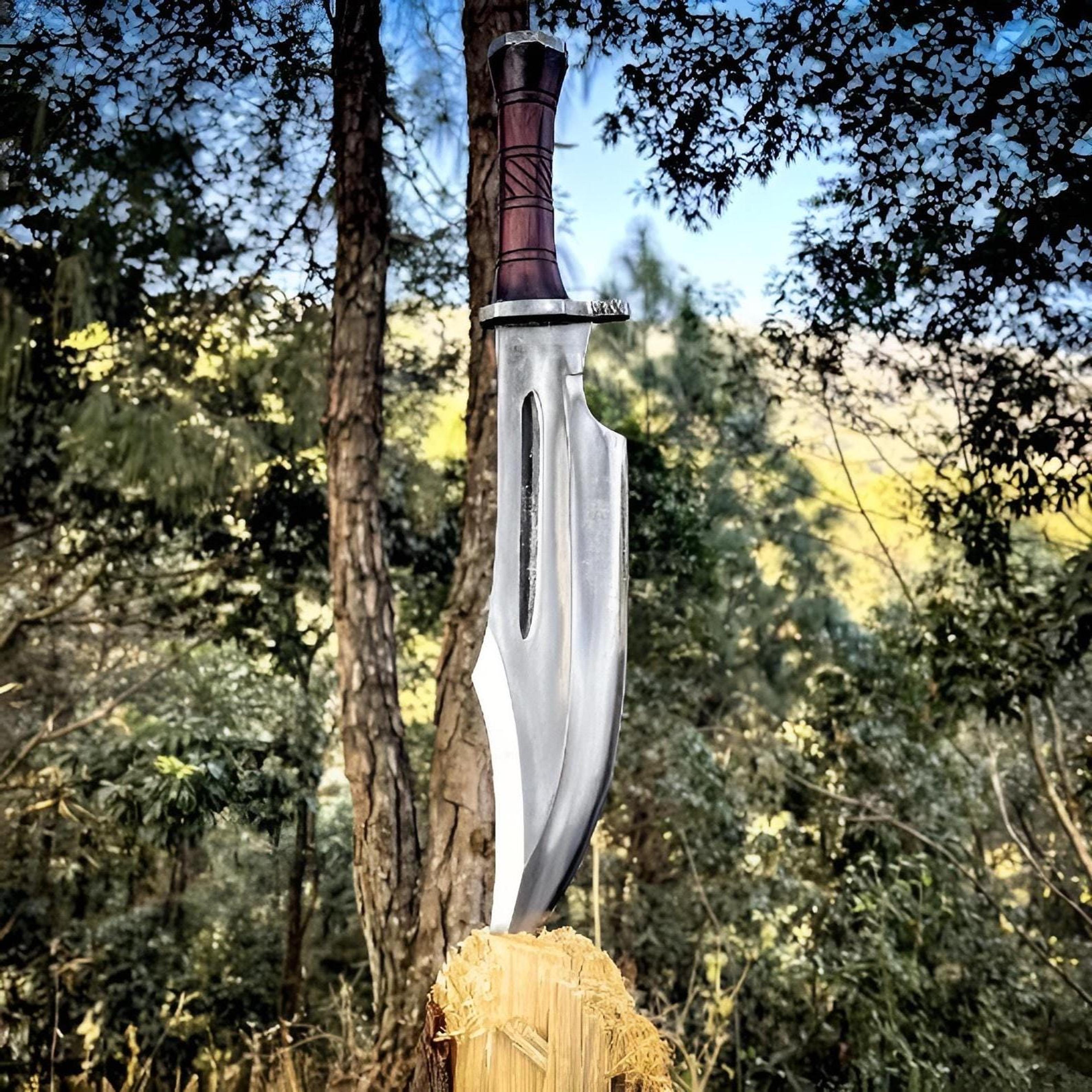 handmade bowie knife 15 inch high carbon steel blade with rosewood handle - unique decorative collectible gift