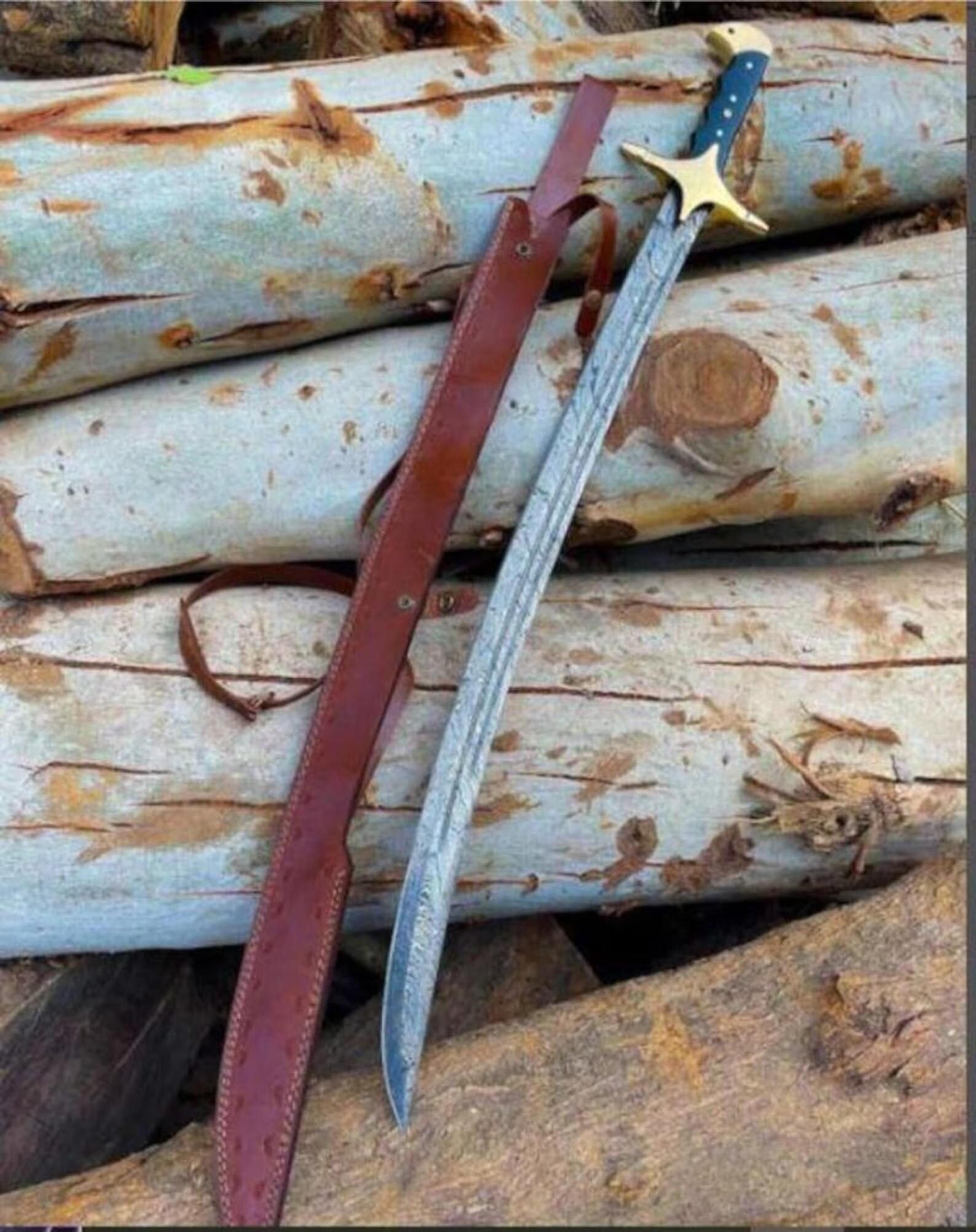 high quality handmade damascus steel ertugrul scimitar arabic turkish sword for collectors and special occasions