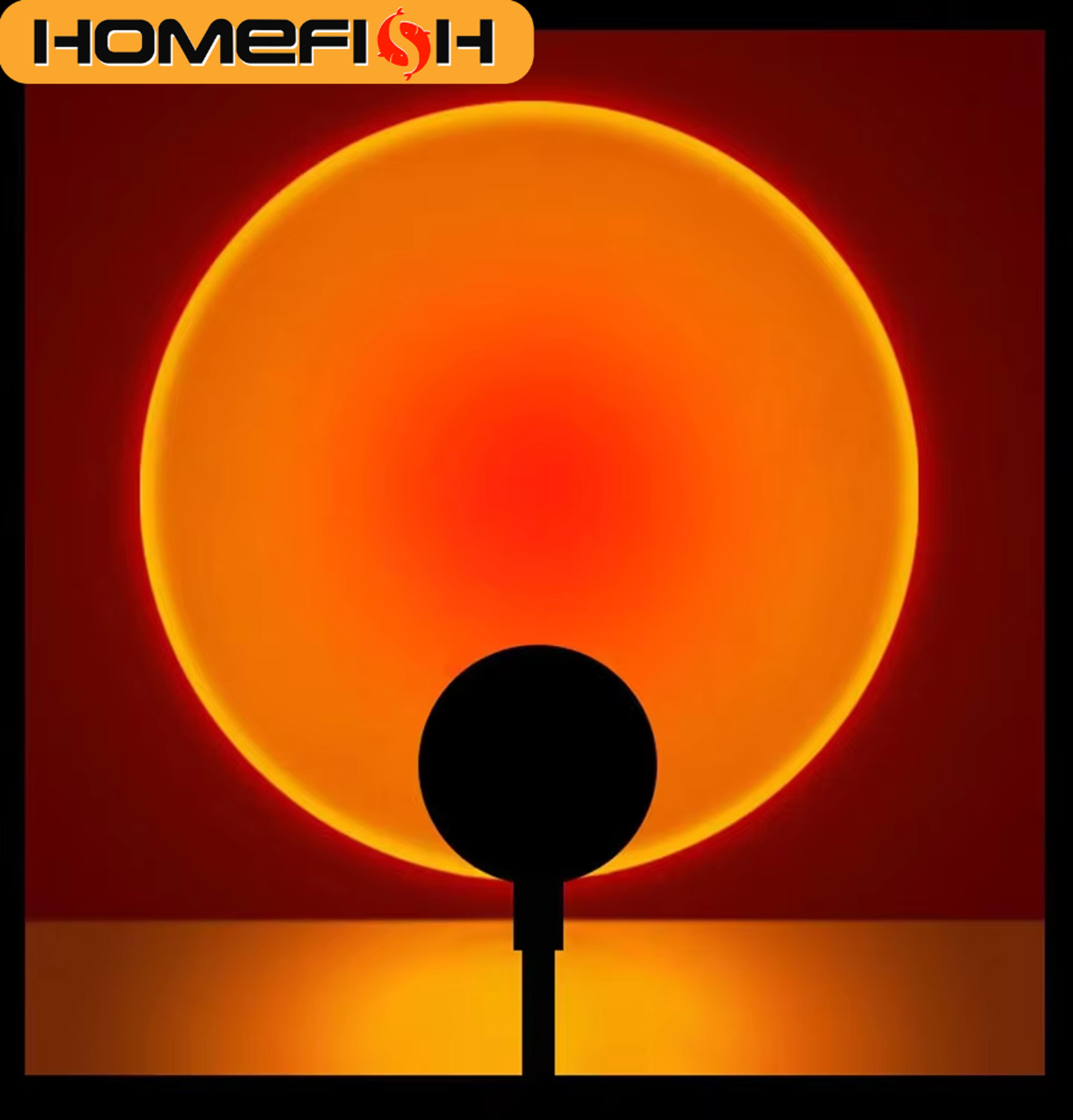 homefish usb led sunset projector lamp | atmosphere night light for home bedroom living room | birthday party photography decor