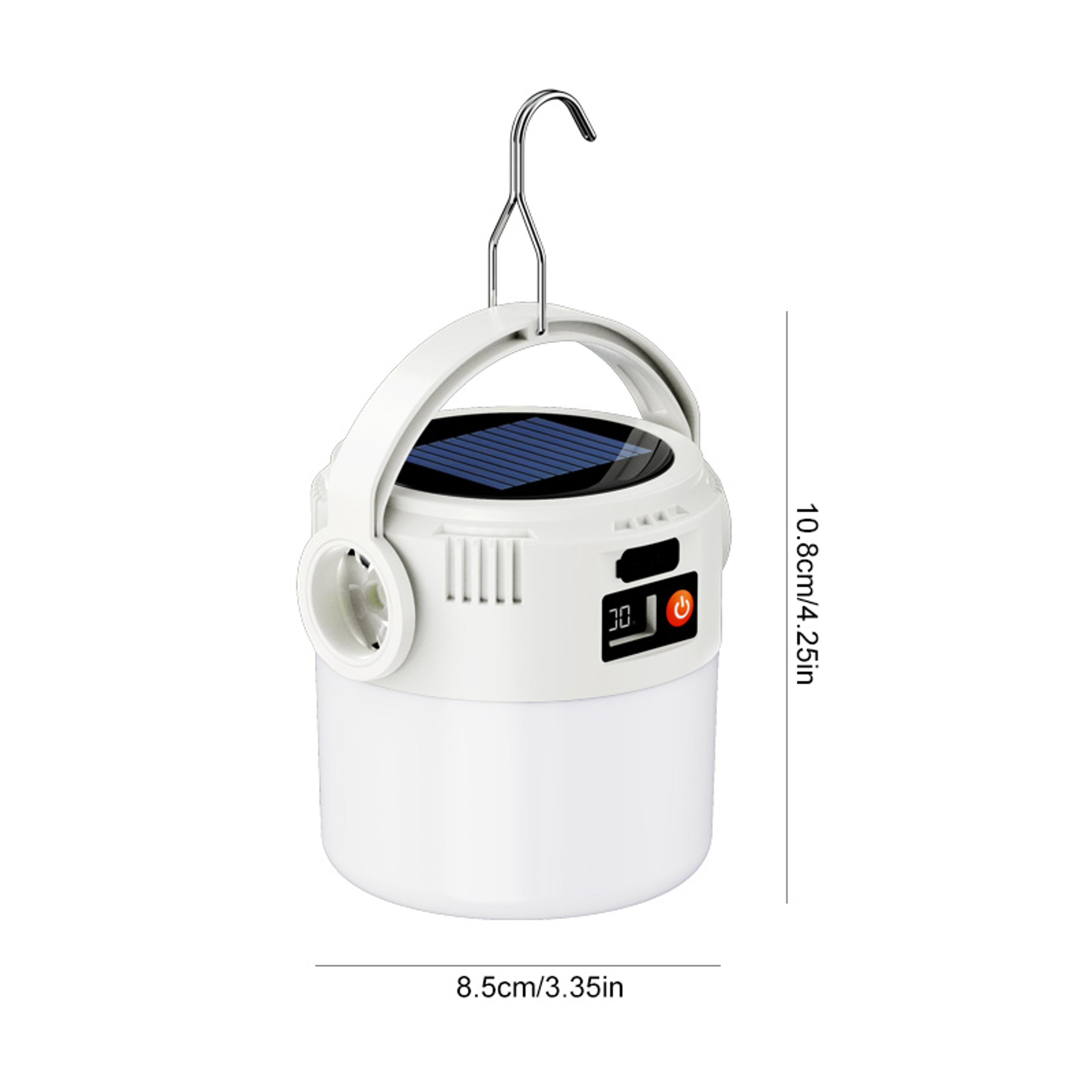 portable solar led outdoor lamp, camping hook lamp with type-c charging
