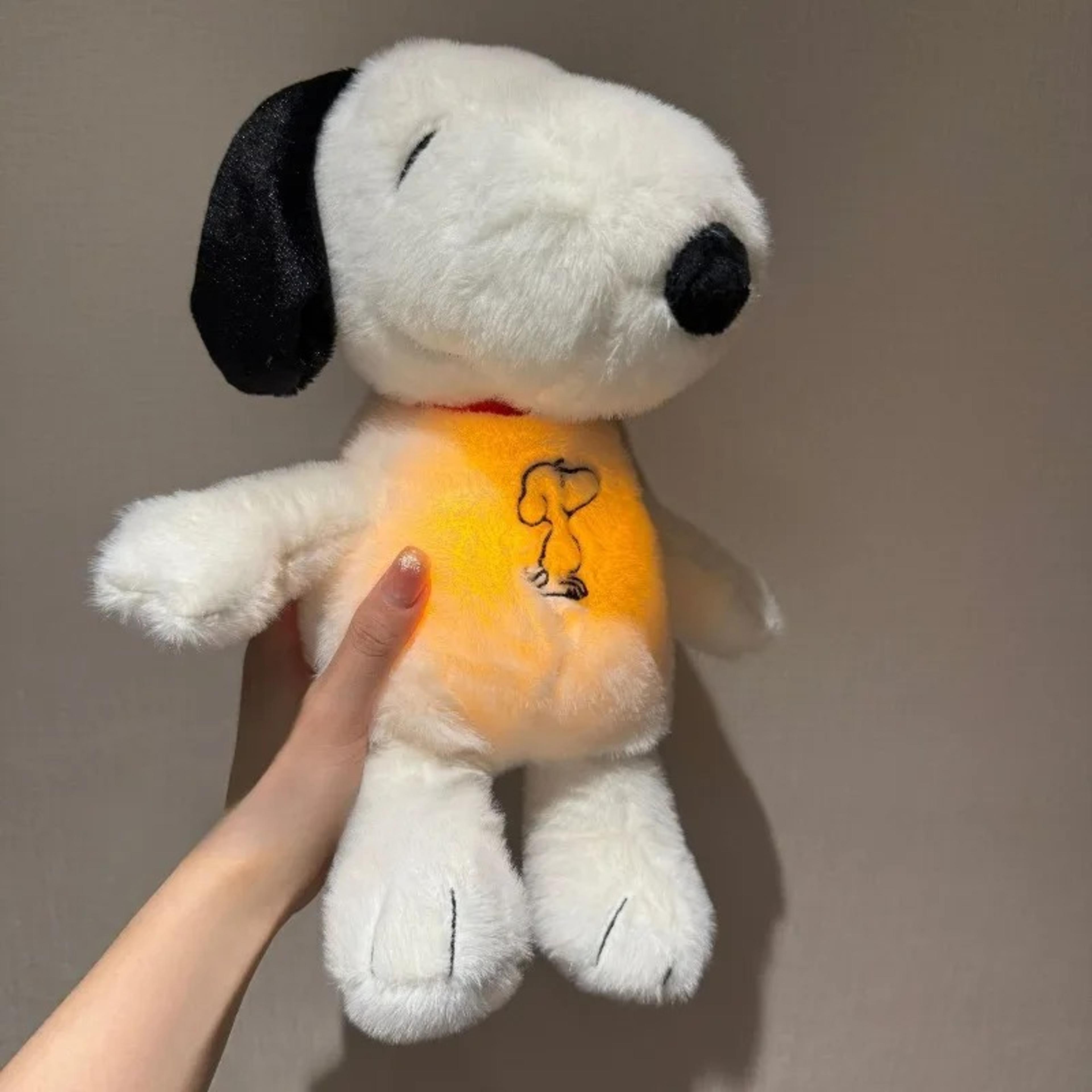 cute calming glowing breathing snoopy plush toy, baby sleep aid, kids bedtime gift