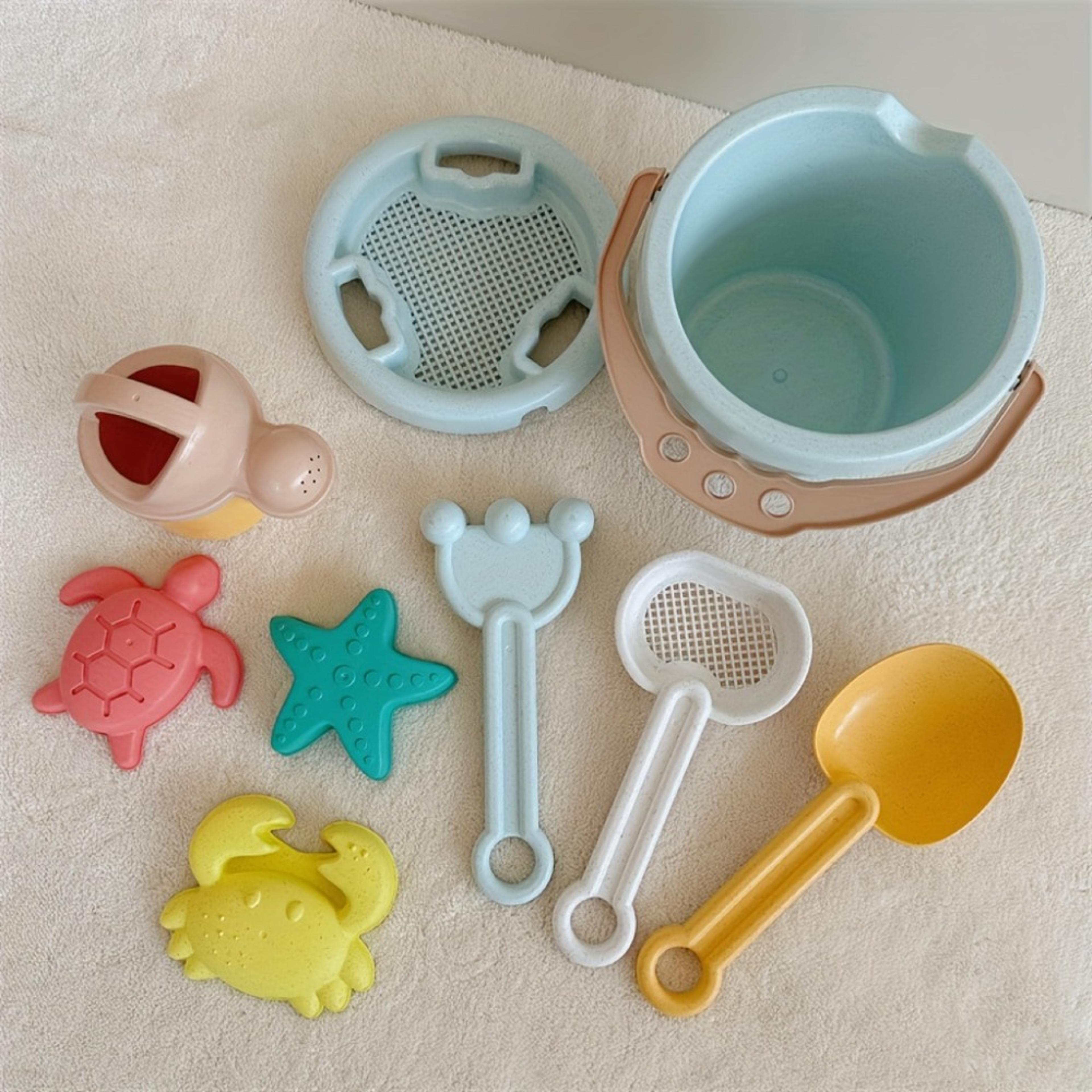kids beach toy set, sea creatures sandbox toys, toddlers sand toys, bucket watering shovel, travel outdoor toy kit for k