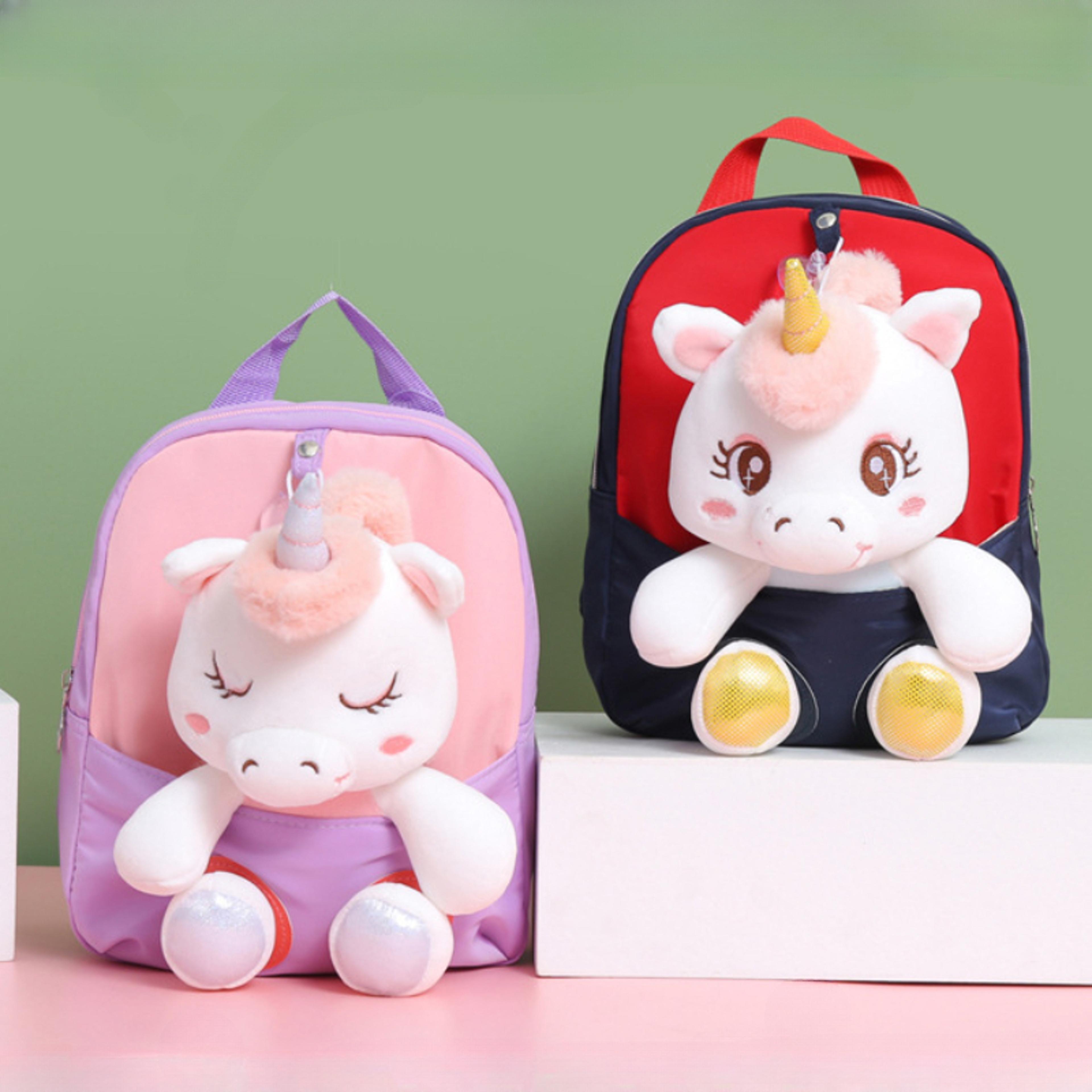 kids backpacks for girls, toddler backpack stuffed unicorn toys, lightweight preschool backpack, school bag for toddlers