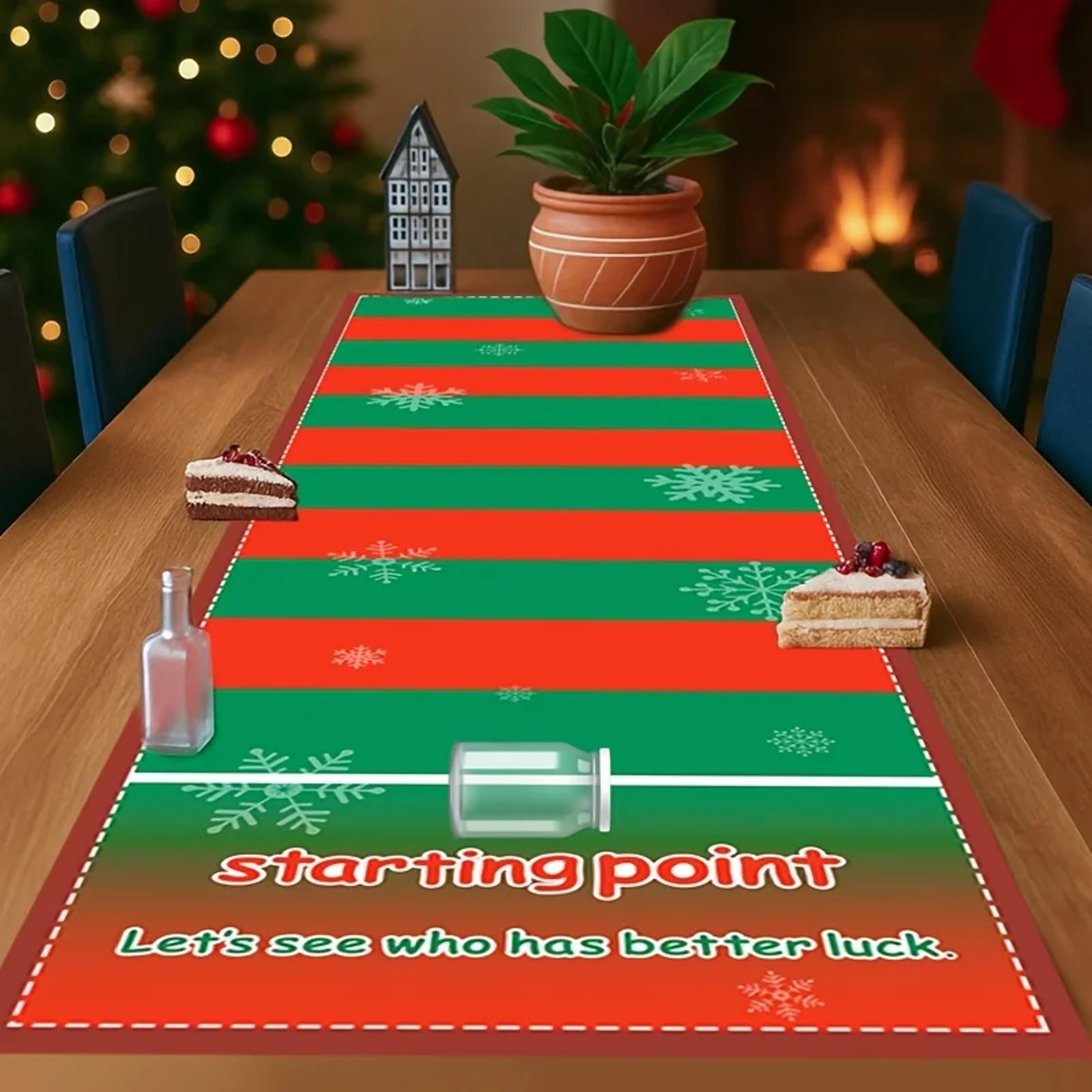 xmas bottle drinking game, christmas scroll scoring game, sports activities for indoor and outdoor fun, proposal gift