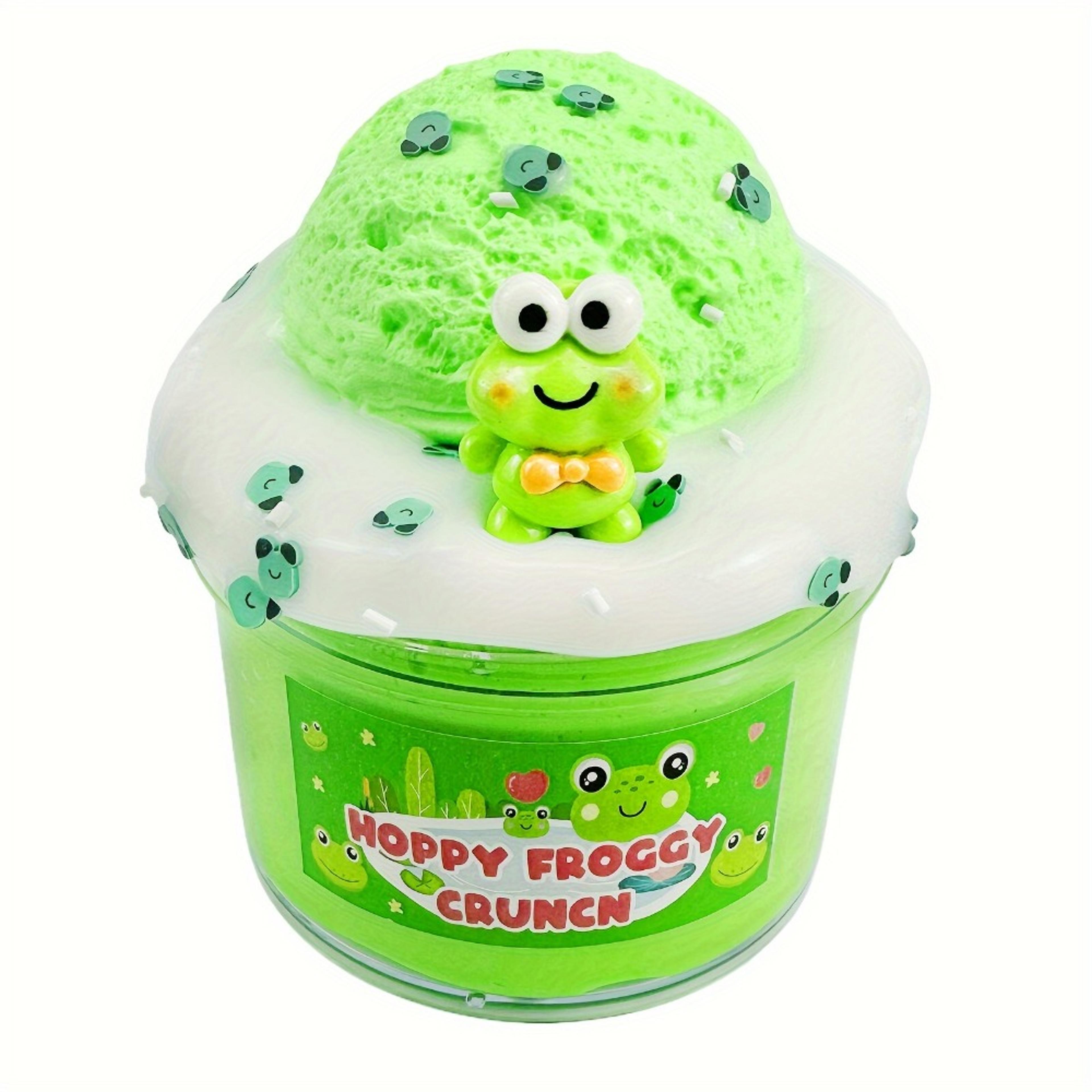 diy colored mud squeeze toy, handmade frog slime, soft stretchy craft stress relief for kids