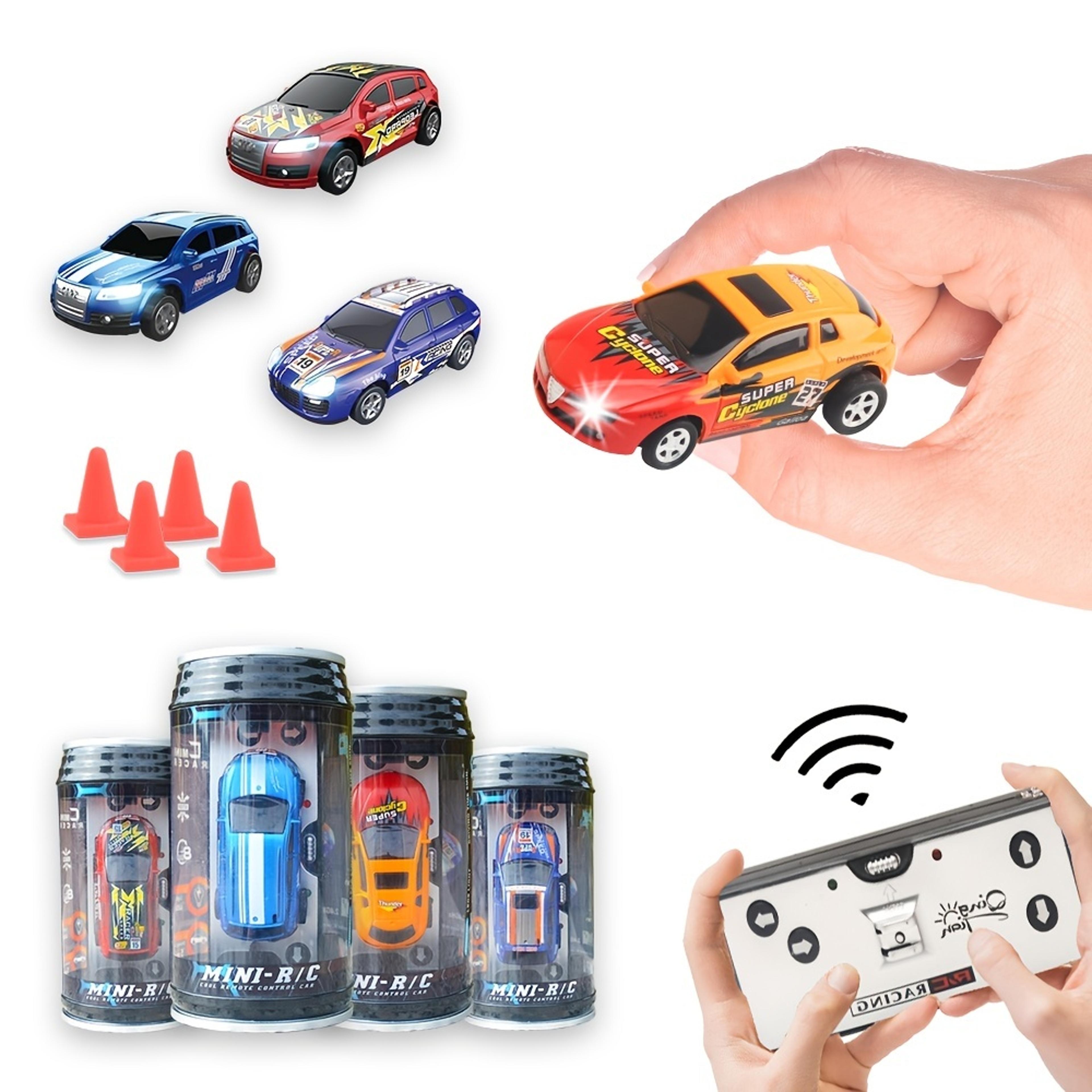 coke can speed mini electric rc car, micro racing car with led lights, remote control car toys for boys and girls
